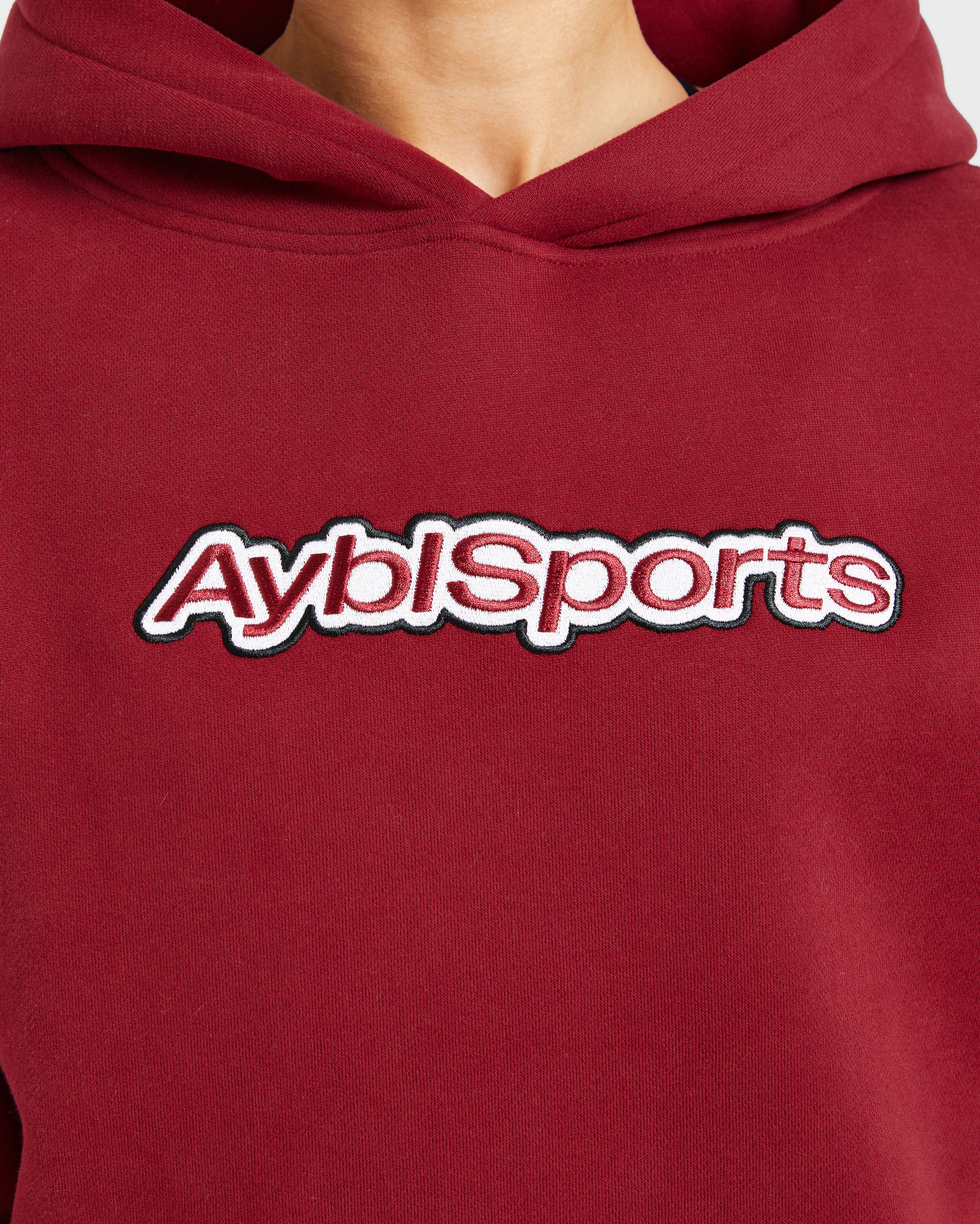 AYBL Sports Outline Oversized Hoodie - Burgundy