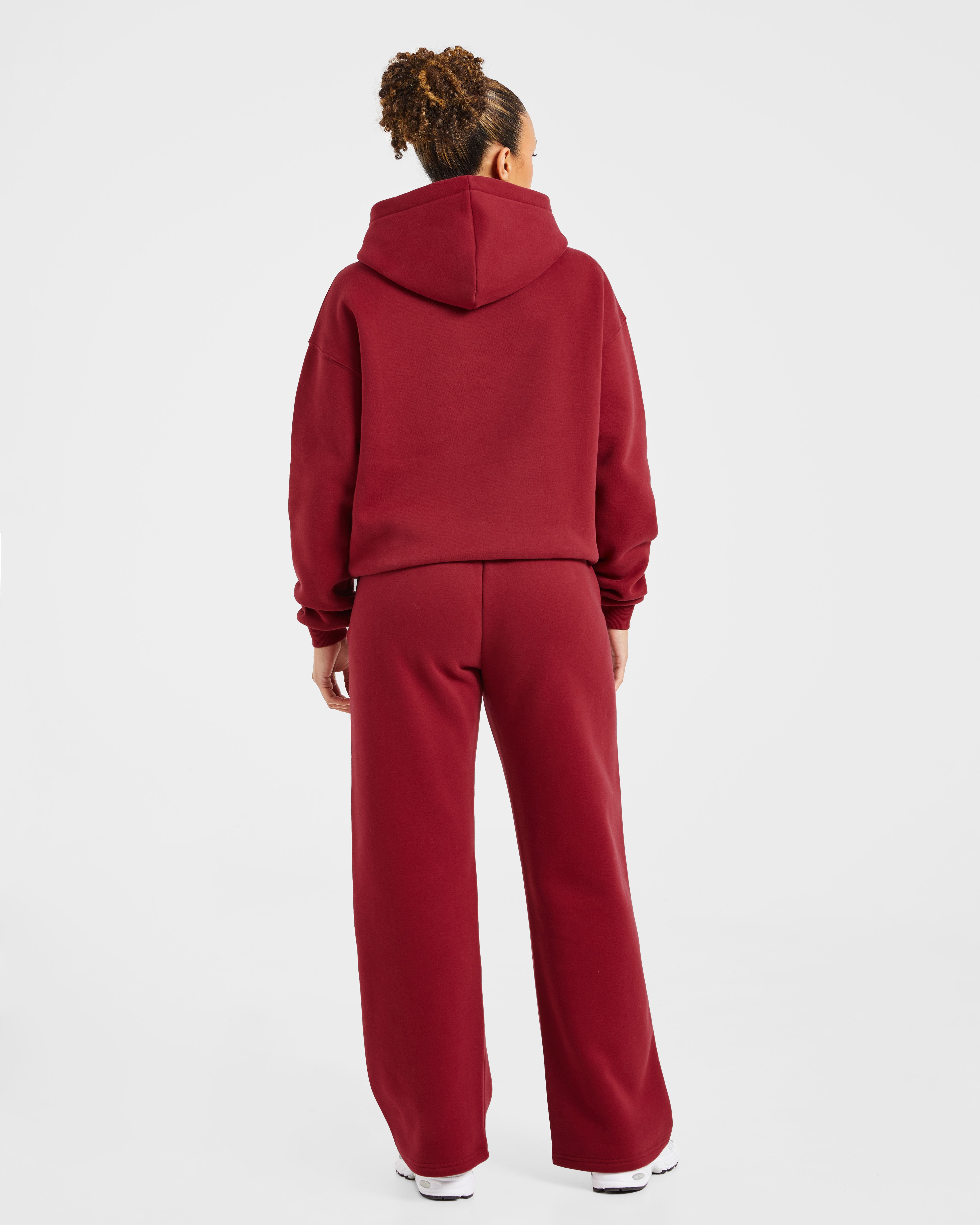 AYBL Sports Outline Oversized Hoodie - Burgundy