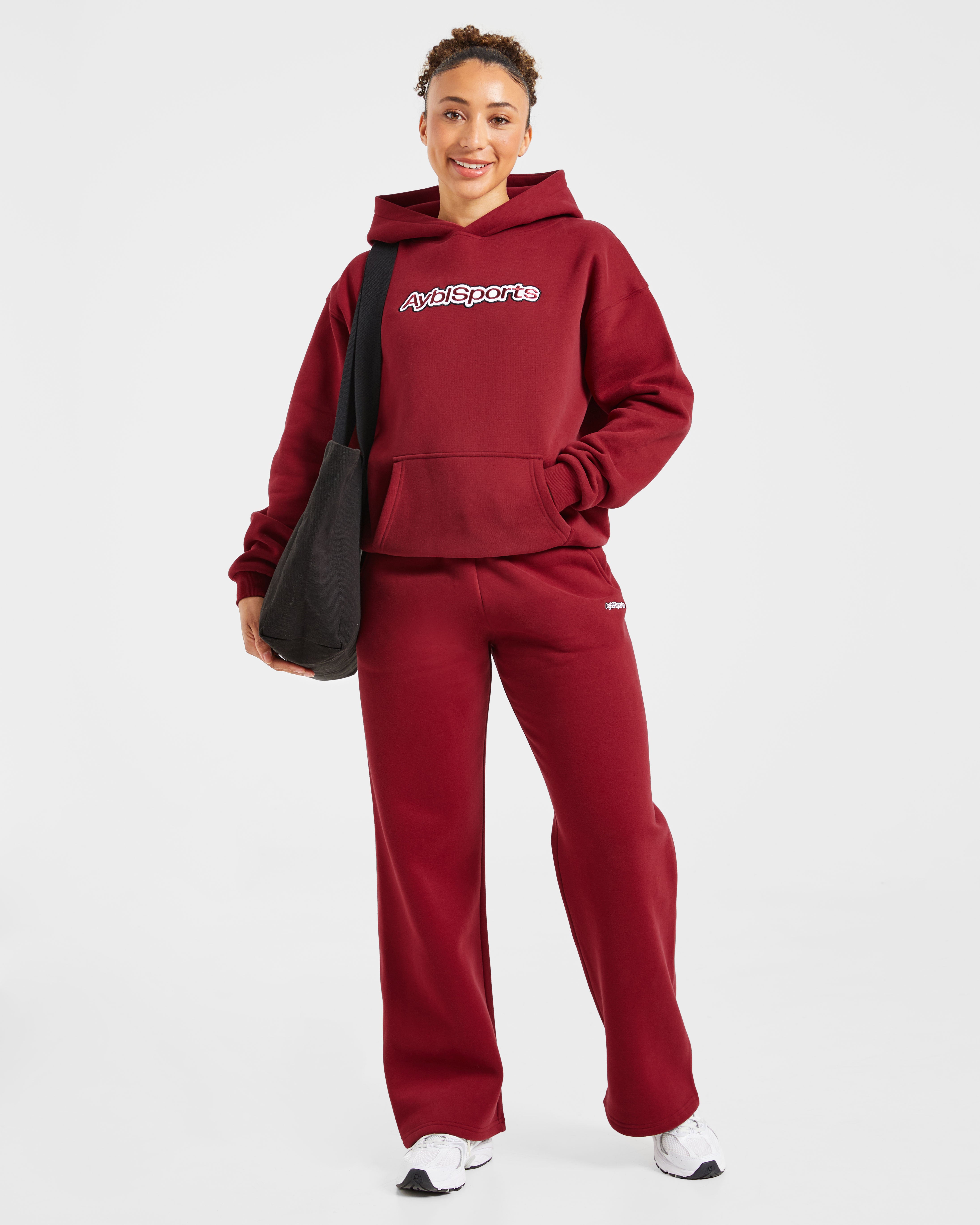 AYBL Sports Outline Oversized Hoodie - Burgundy