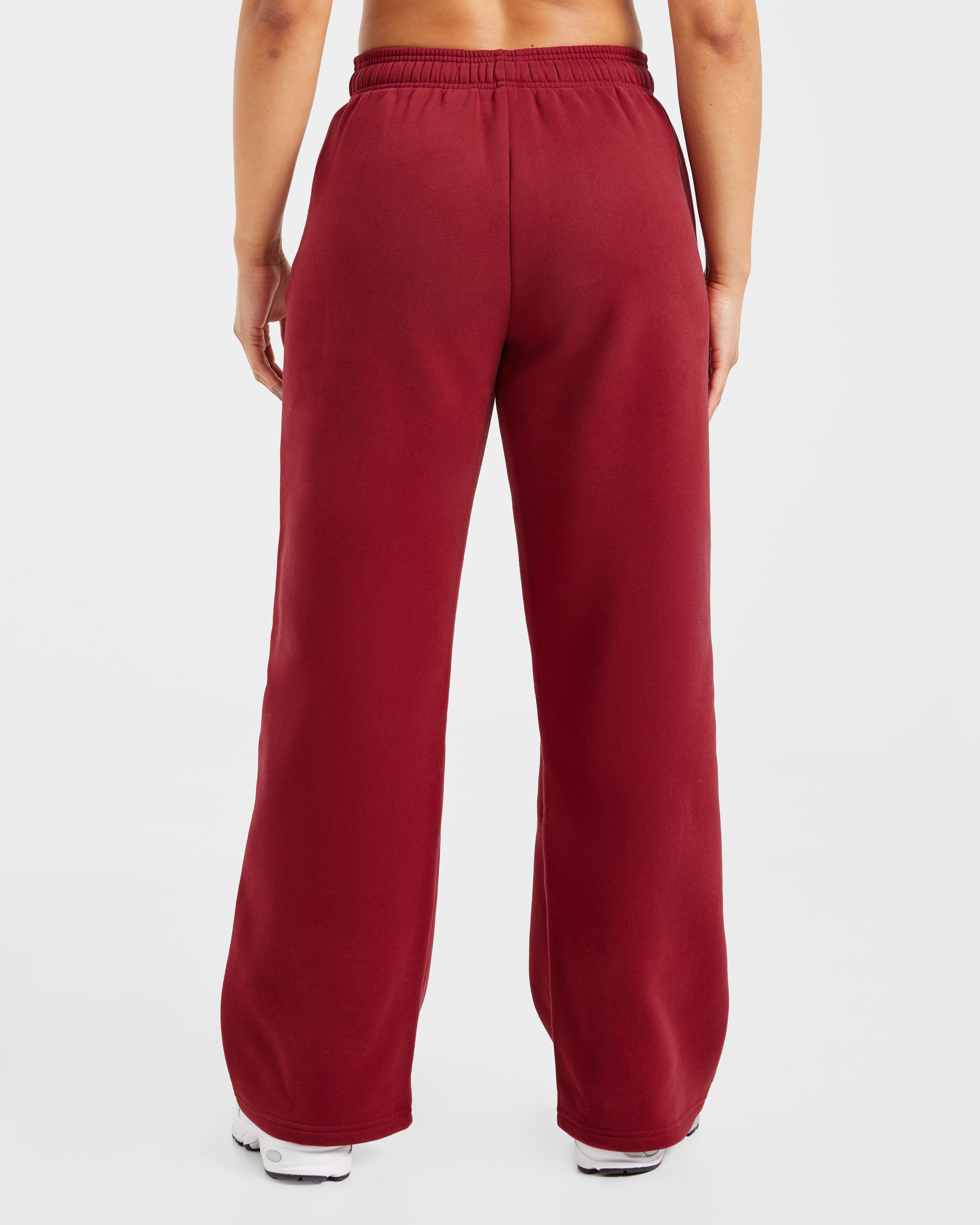 AYBL Sports Outline Oversized Straight Leg Joggers - Burgundy