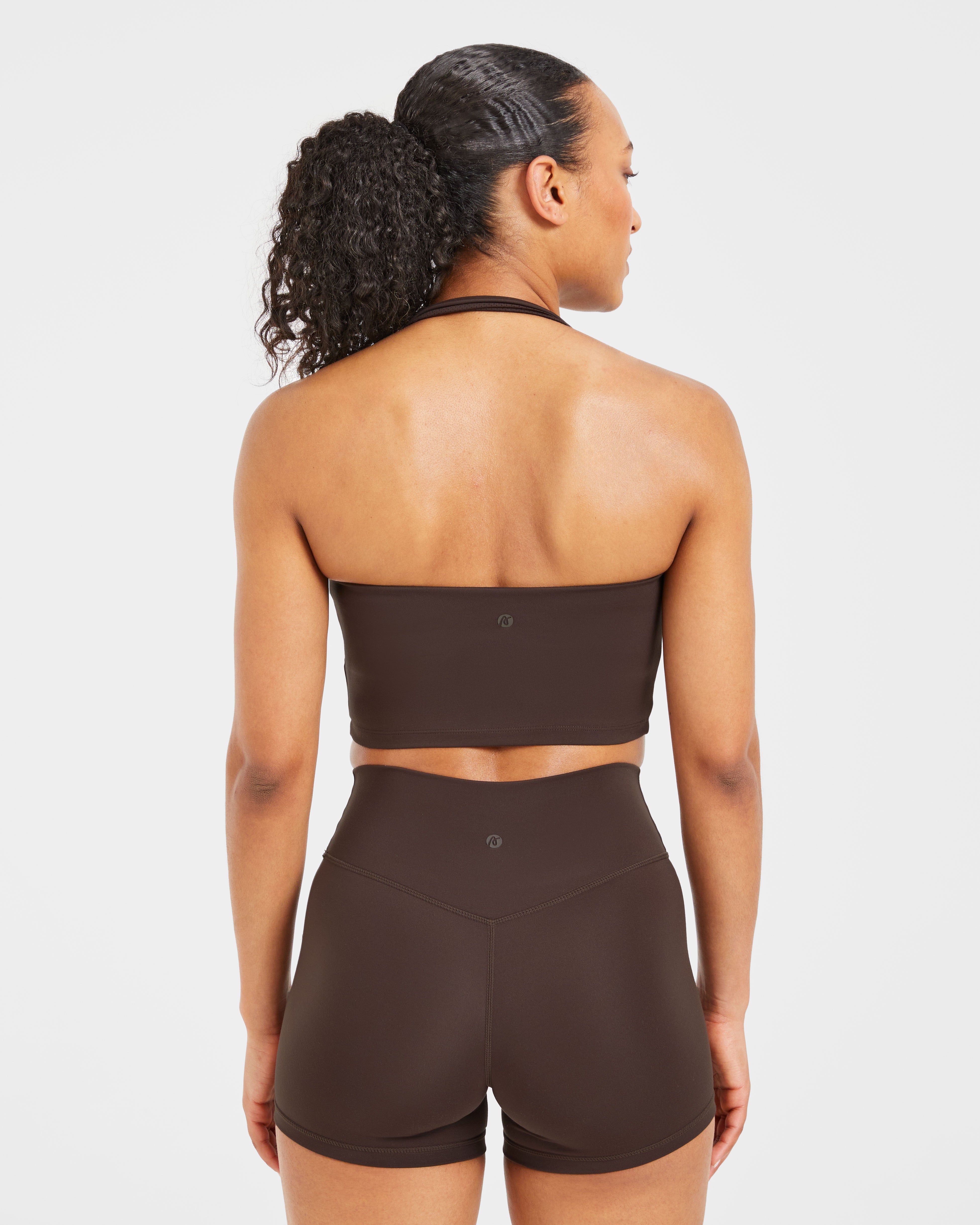 Staple Halterneck Crop Top - Coffee Bruin