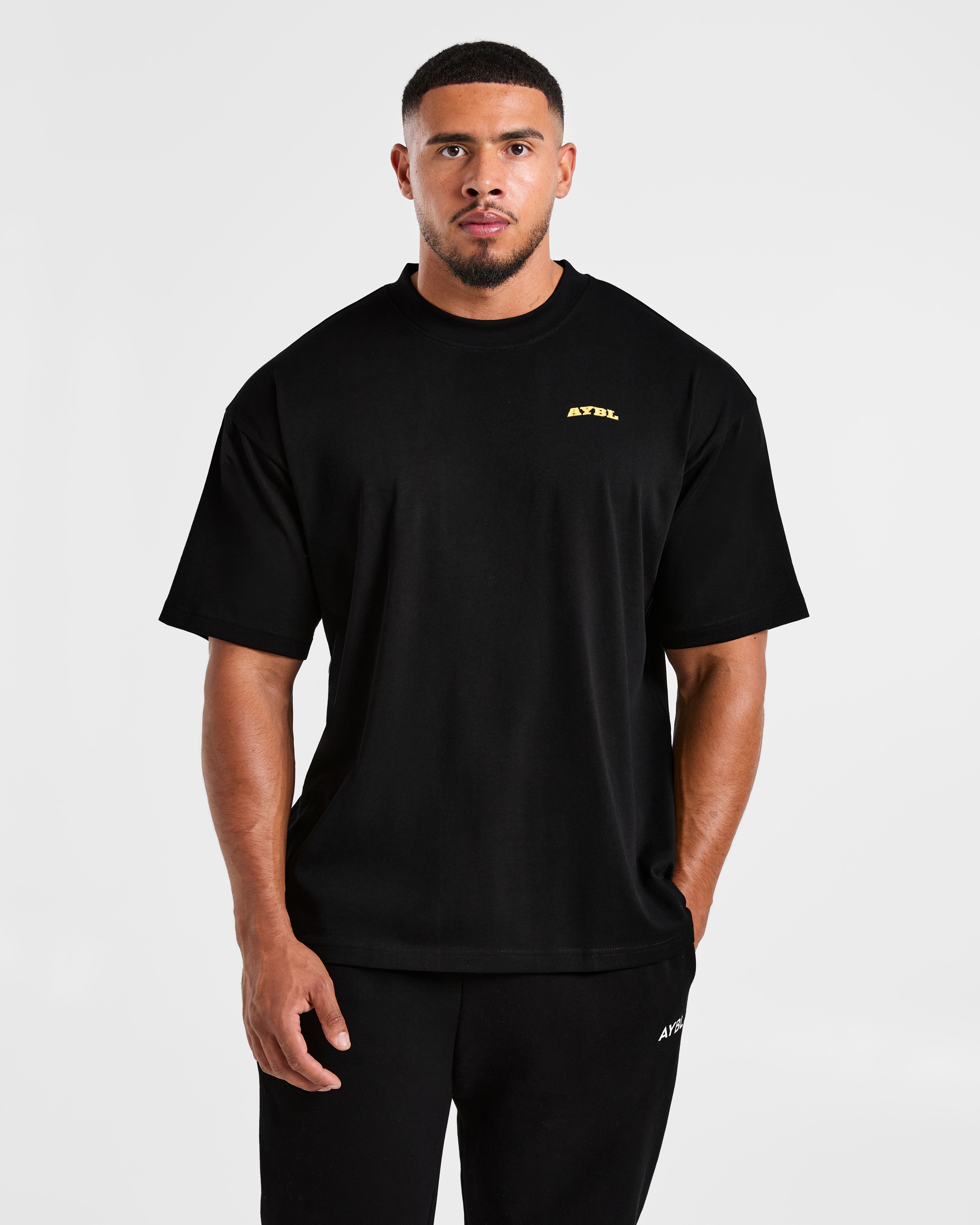 Team AYBL Oversized T Shirt - Zwart/Geel