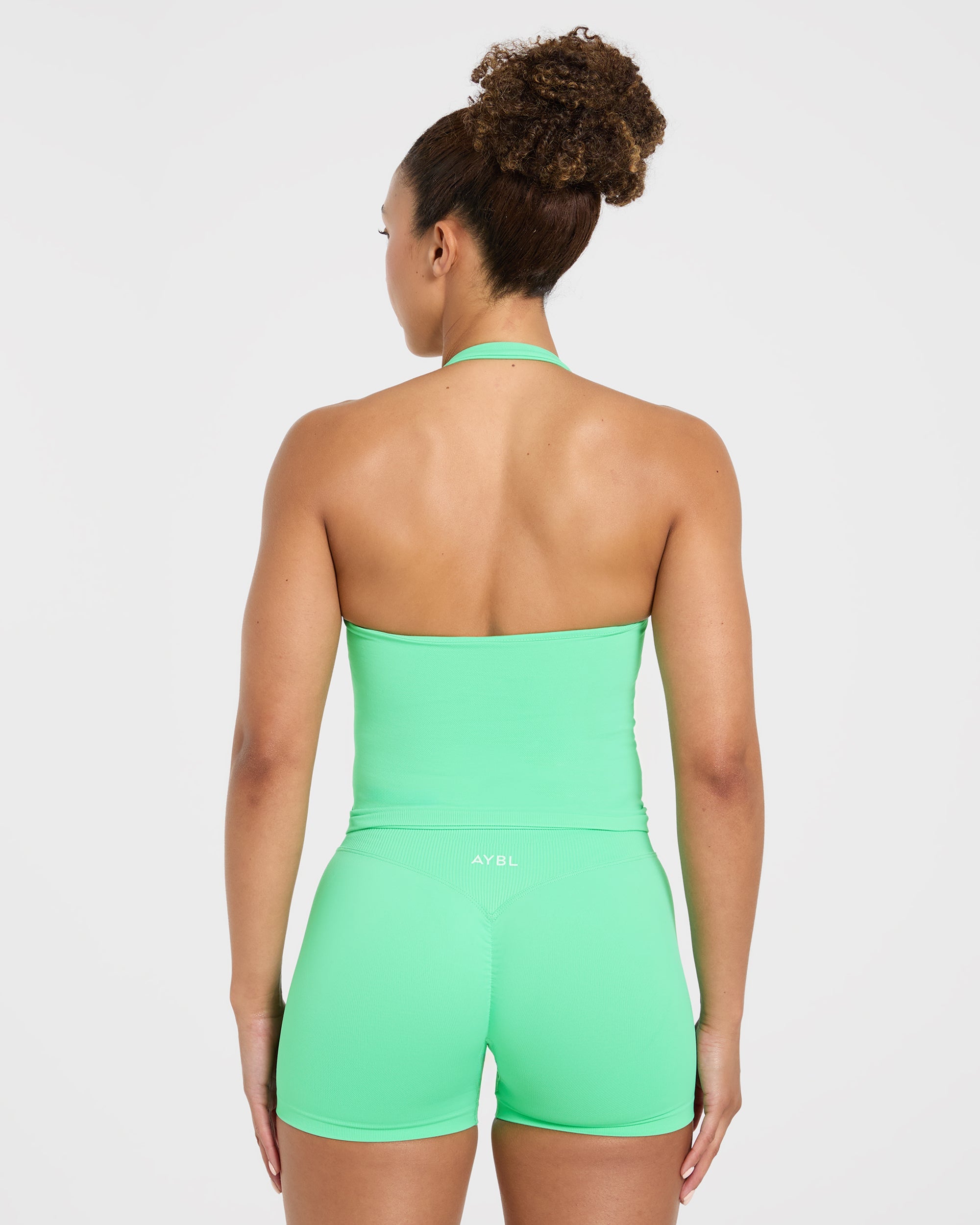 Enhance Seamless Halterneck Top - Mint Groen