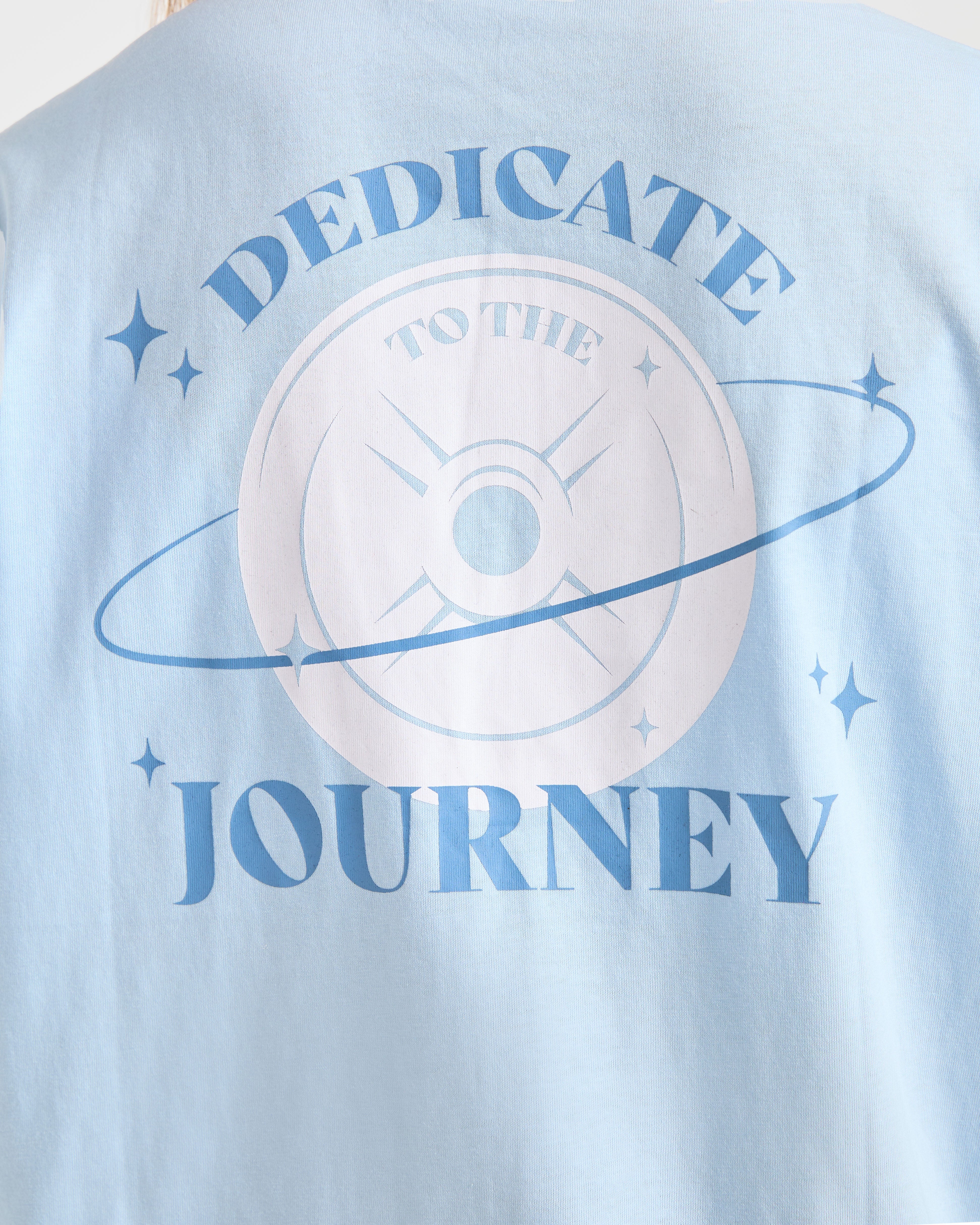 Dedicate To The Journey Oversized T Shirt - Blauw