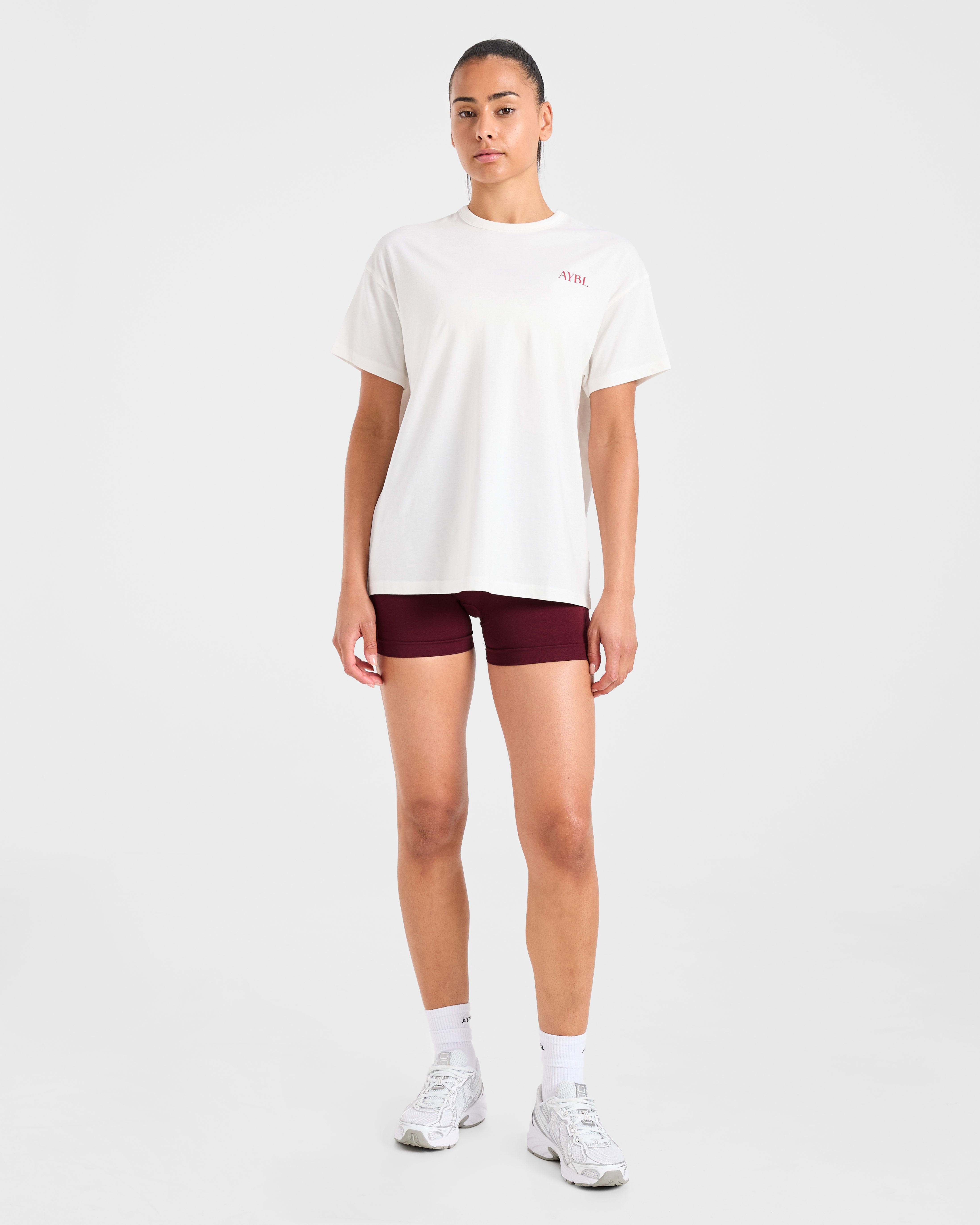 Athletics Club Oversized T Shirt - Off Wit