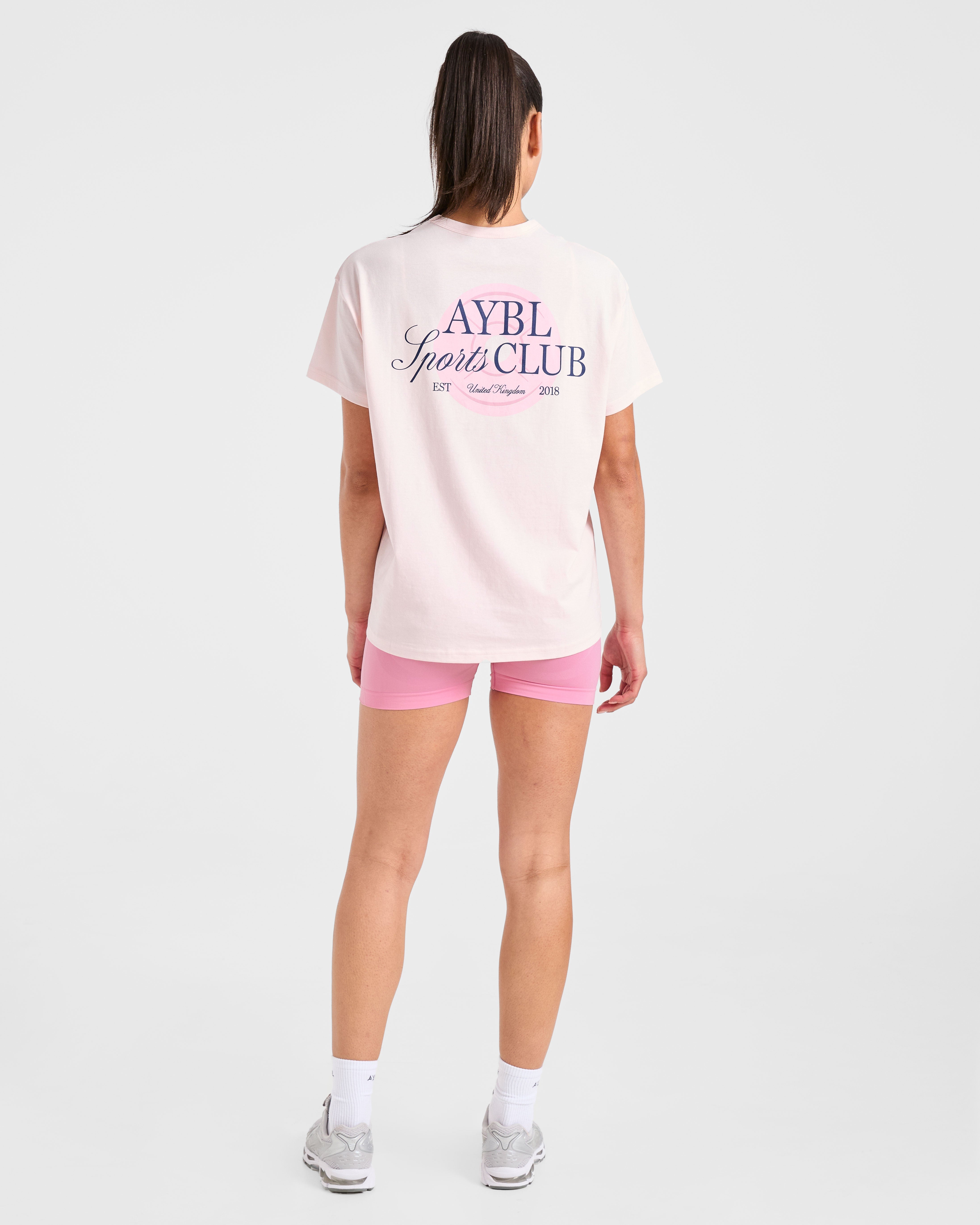 AYBL Sports Club Script Oversized T Shirt - Roze