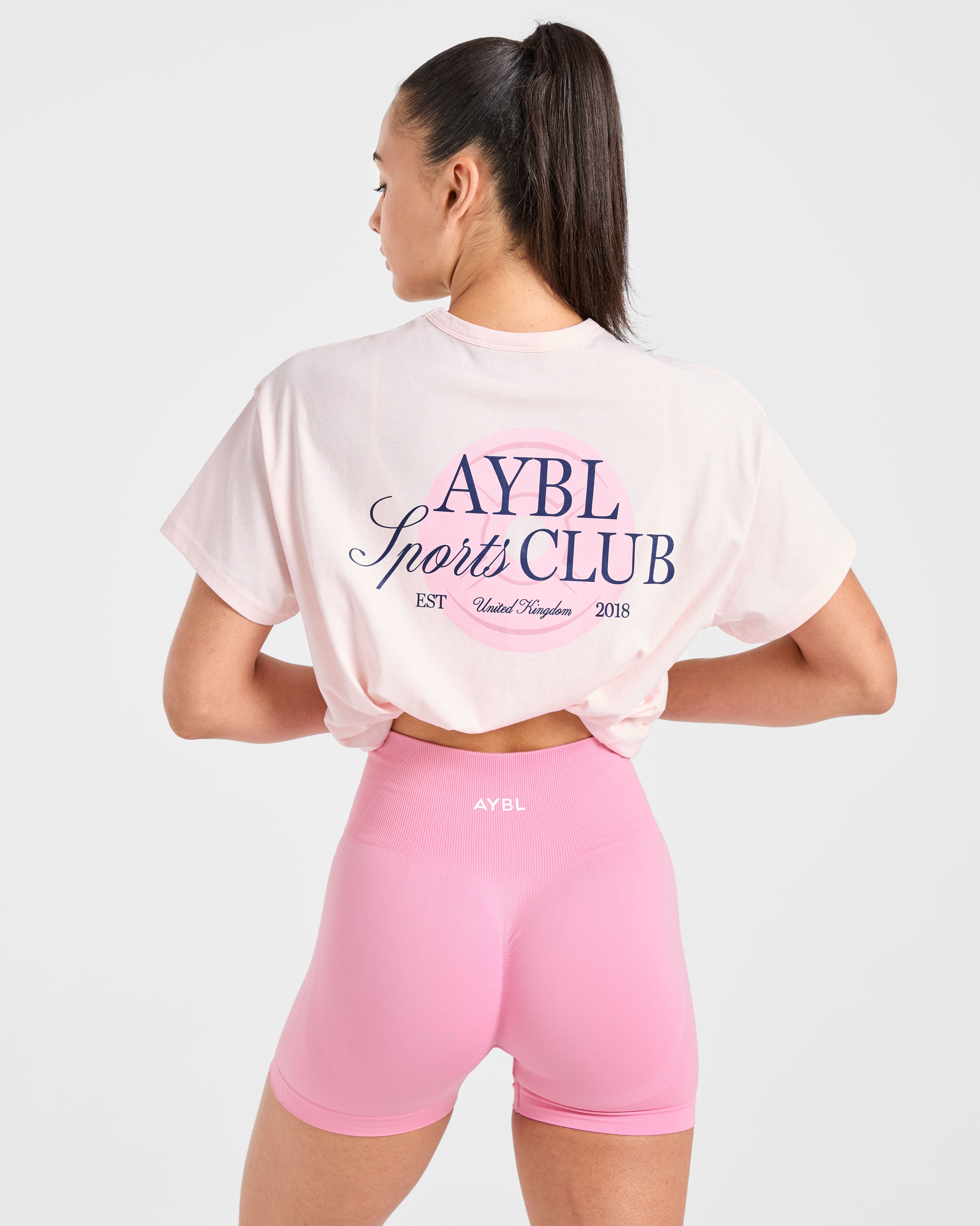 AYBL Sports Club Script Oversized T Shirt - Roze
