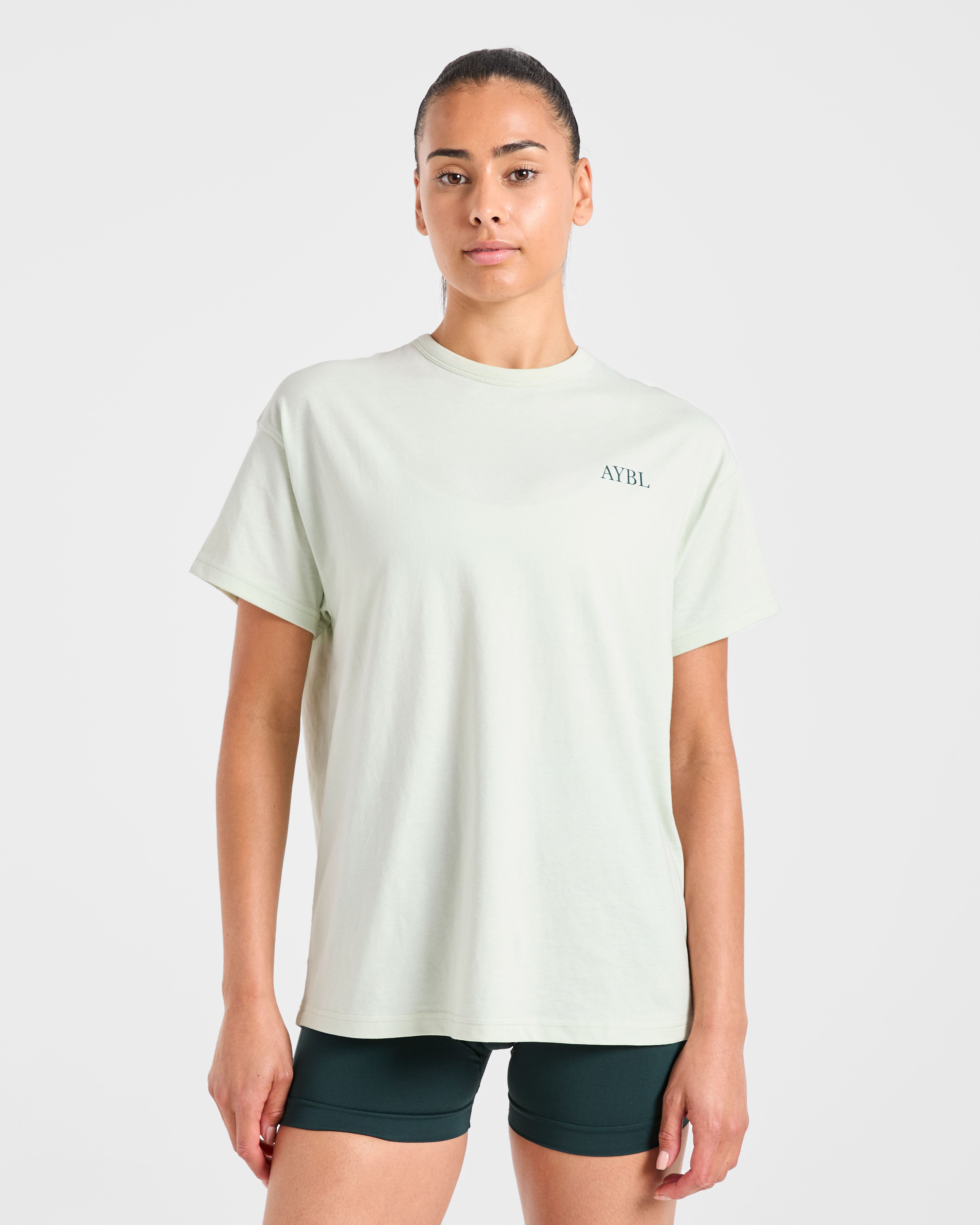 AYBL Sports Club Script Oversized T Shirt - Groen