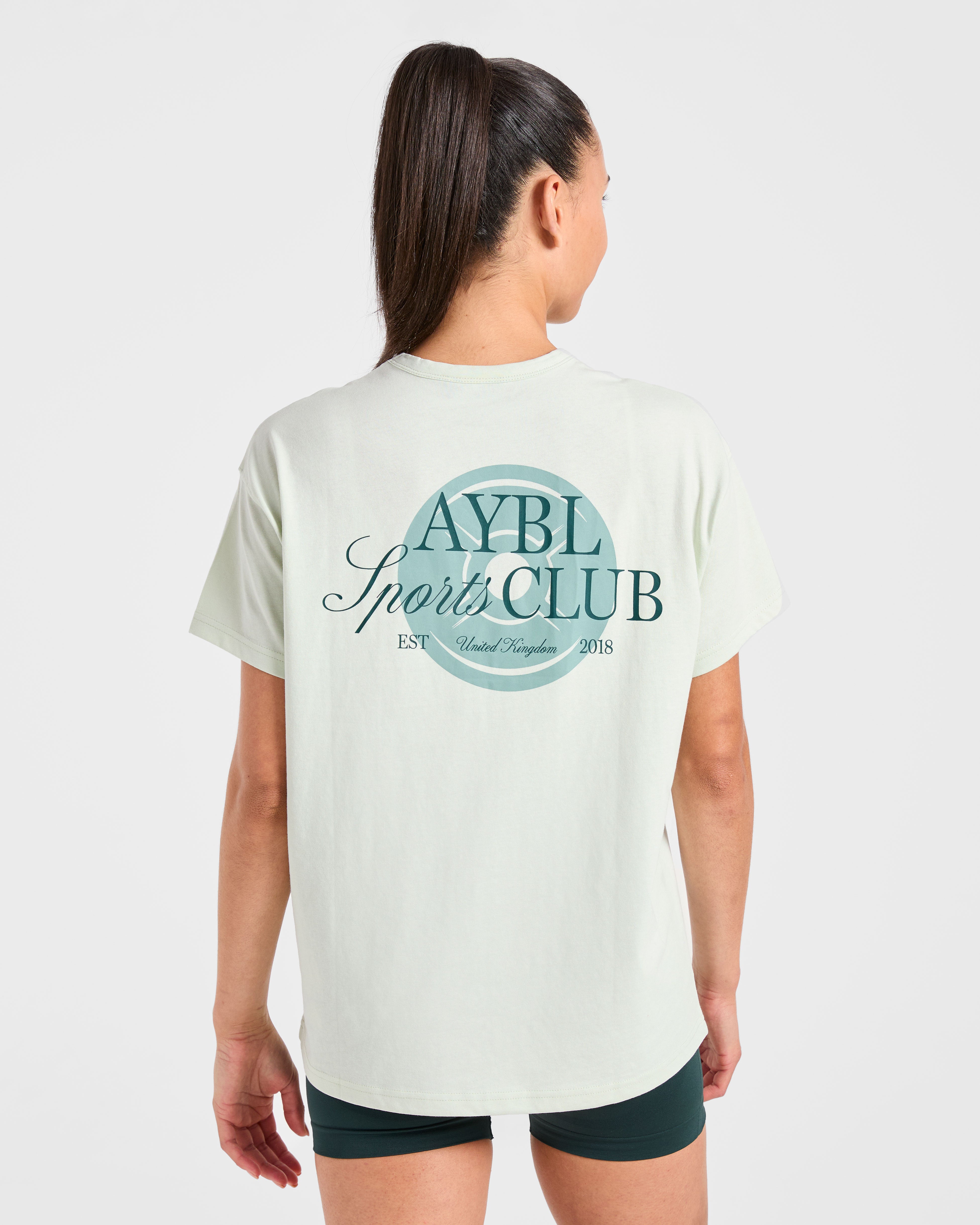 AYBL Sports Club Script Oversized T Shirt - Groen