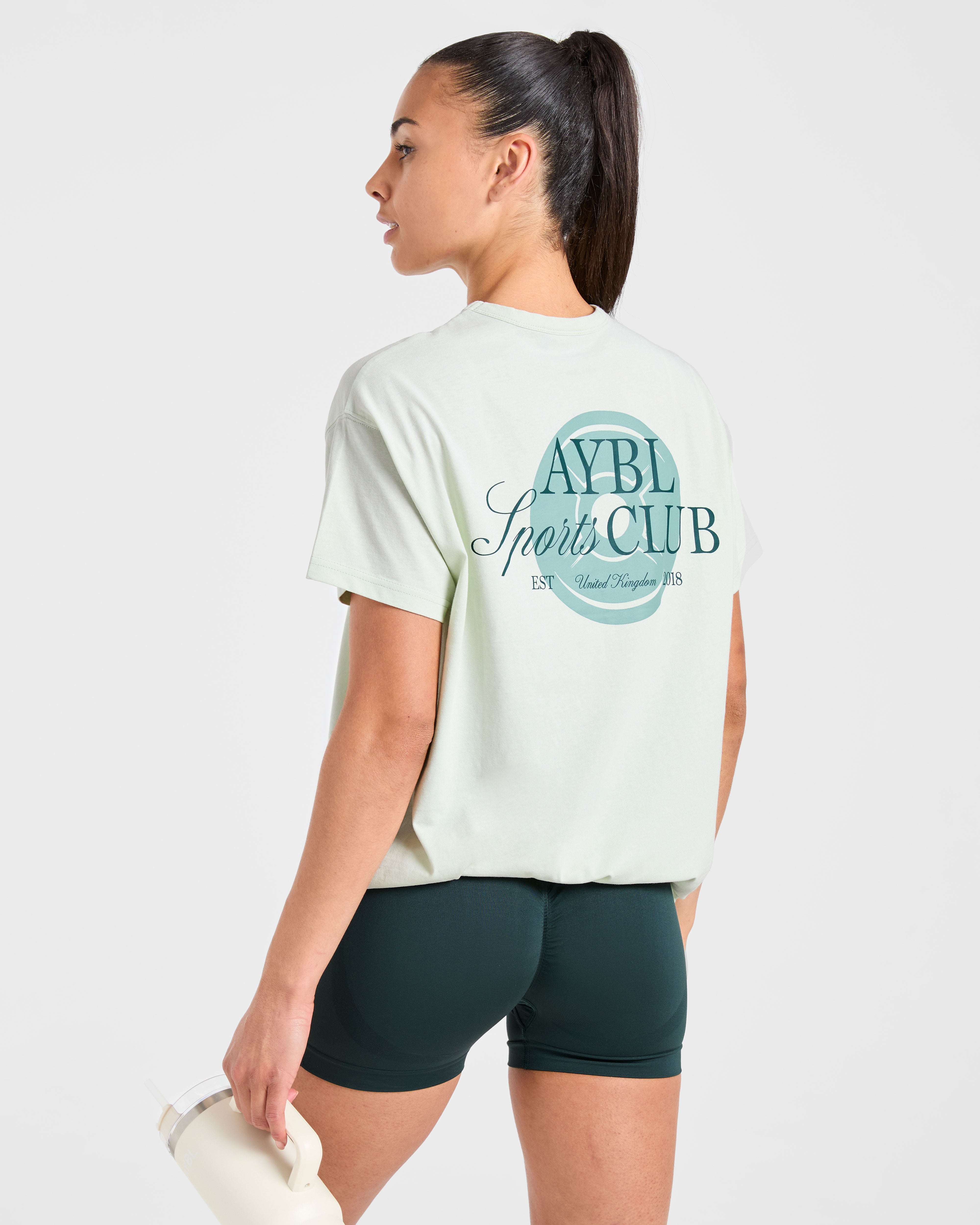 AYBL Sports Club Script Oversized T Shirt - Groen