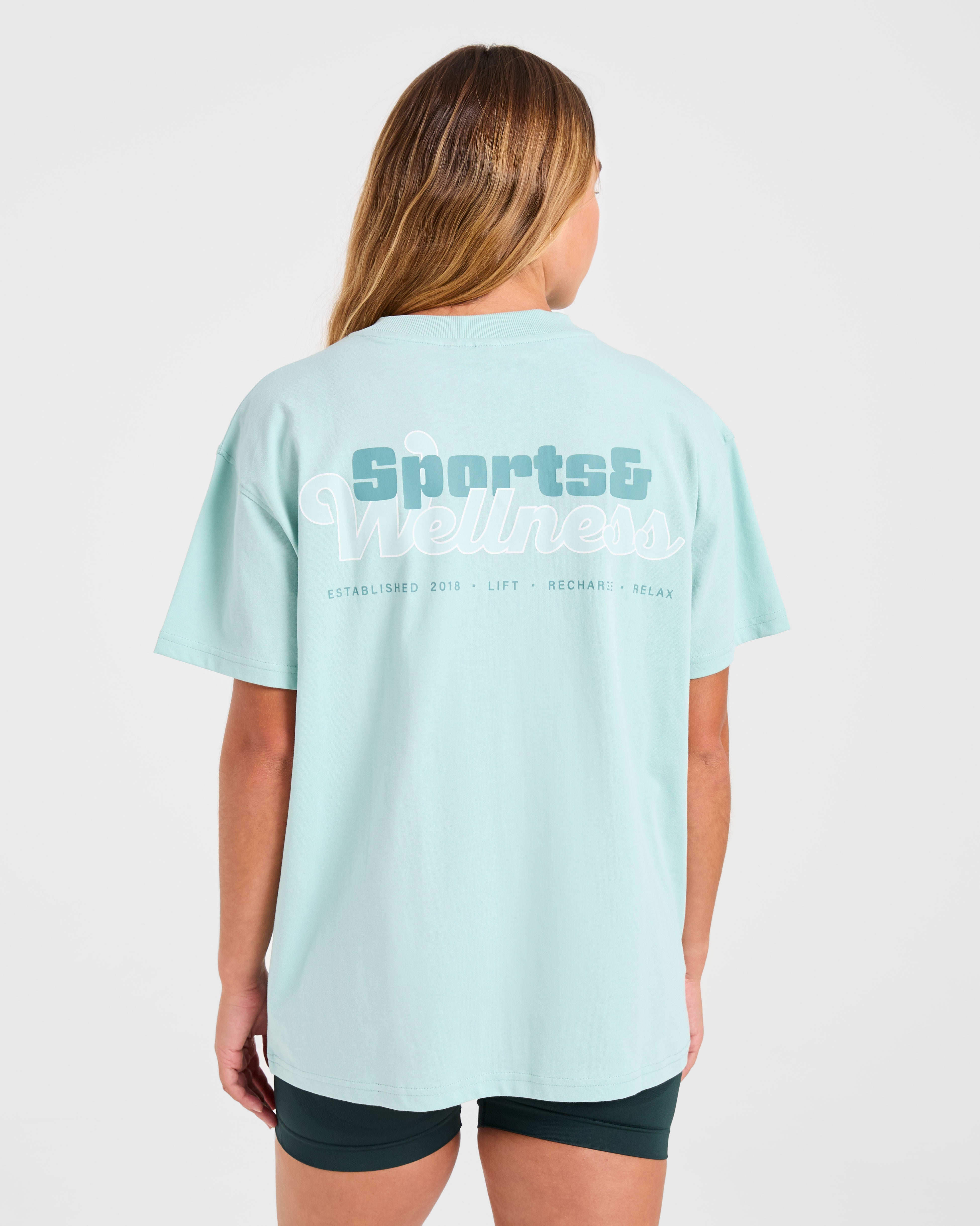 Sports Wellness Oversized T Shirt - Aqua Groen