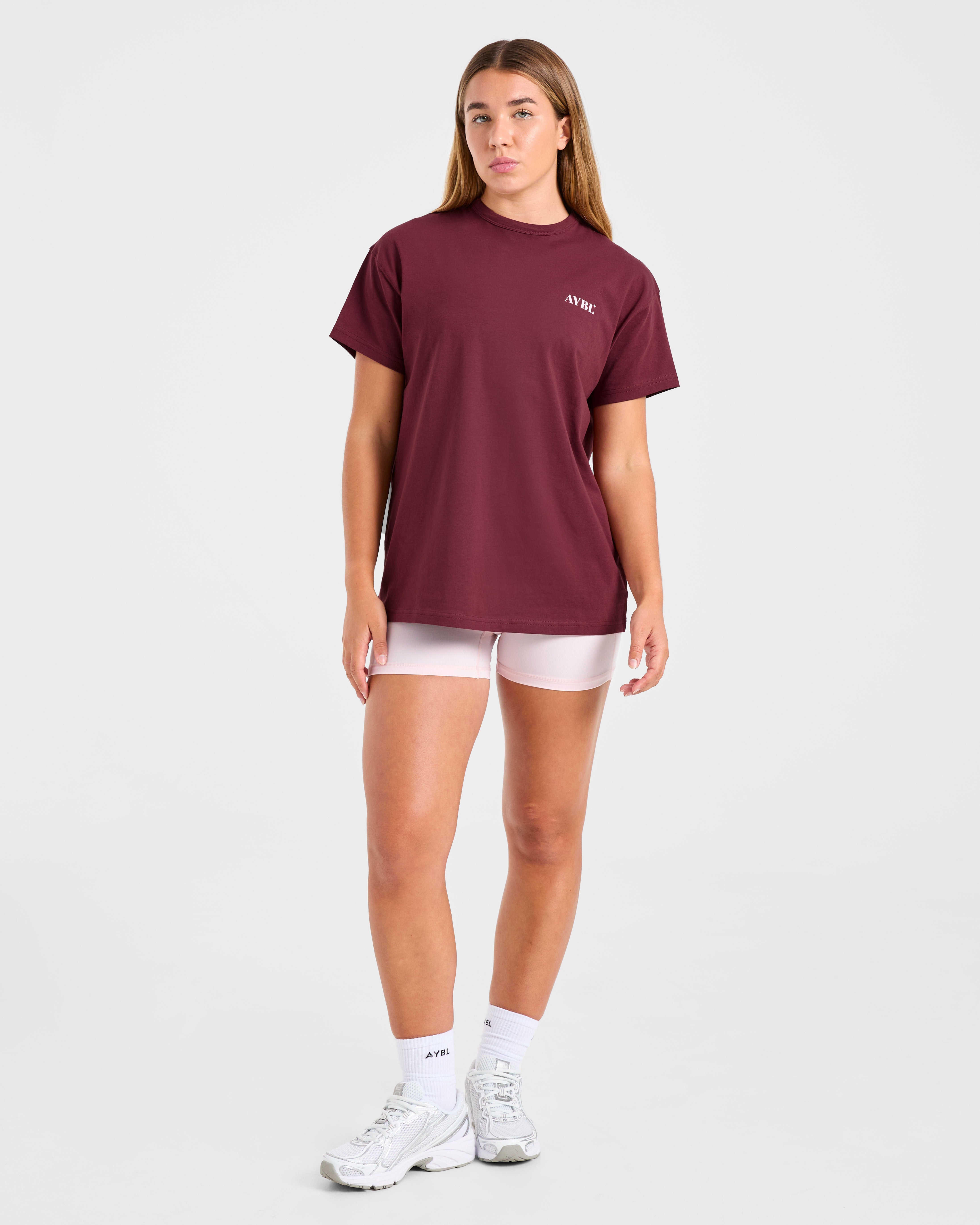 Dedicate To The Journey Oversized T Shirt - Bourgondië