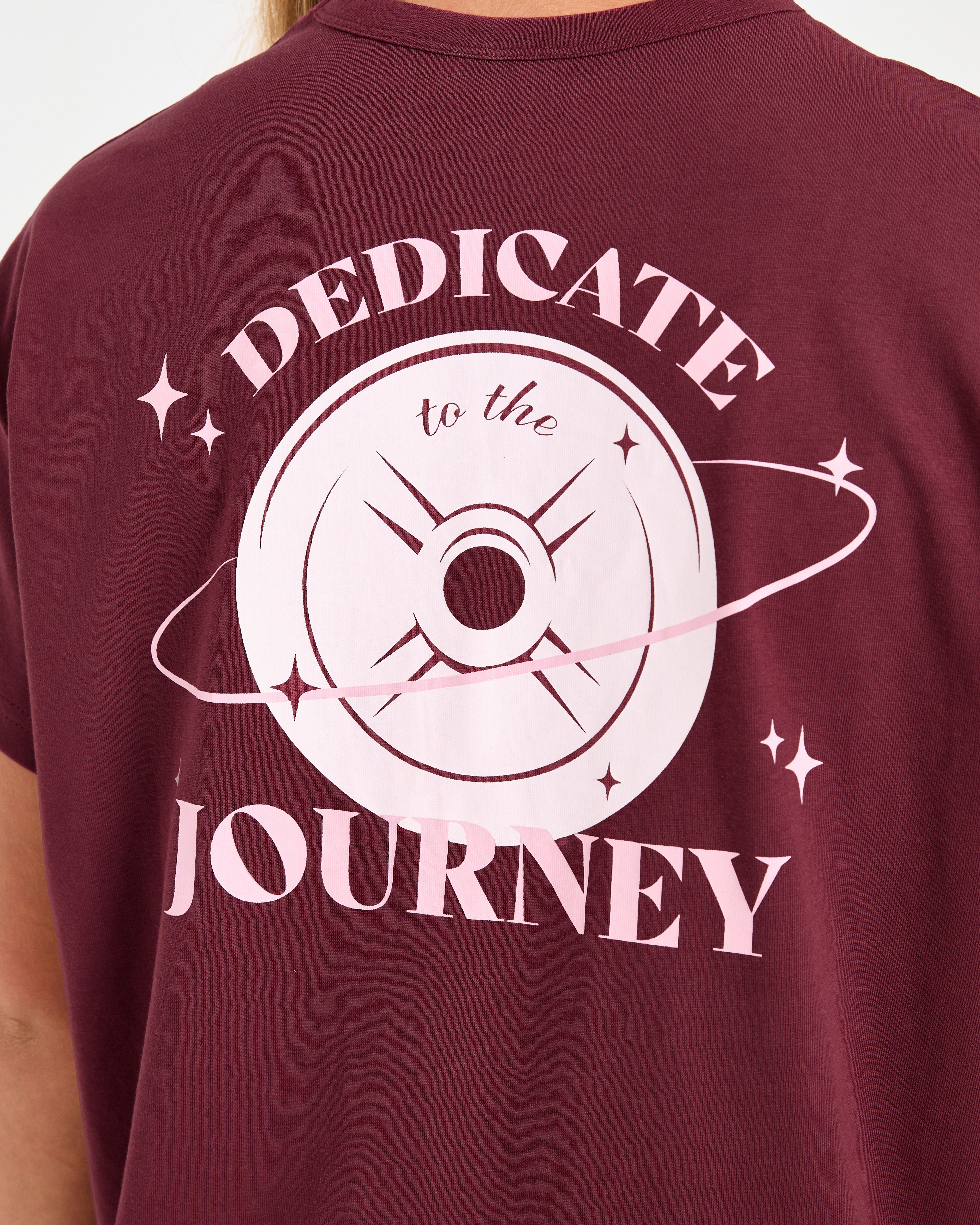 Dedicate To The Journey Oversized T Shirt - Bourgondië