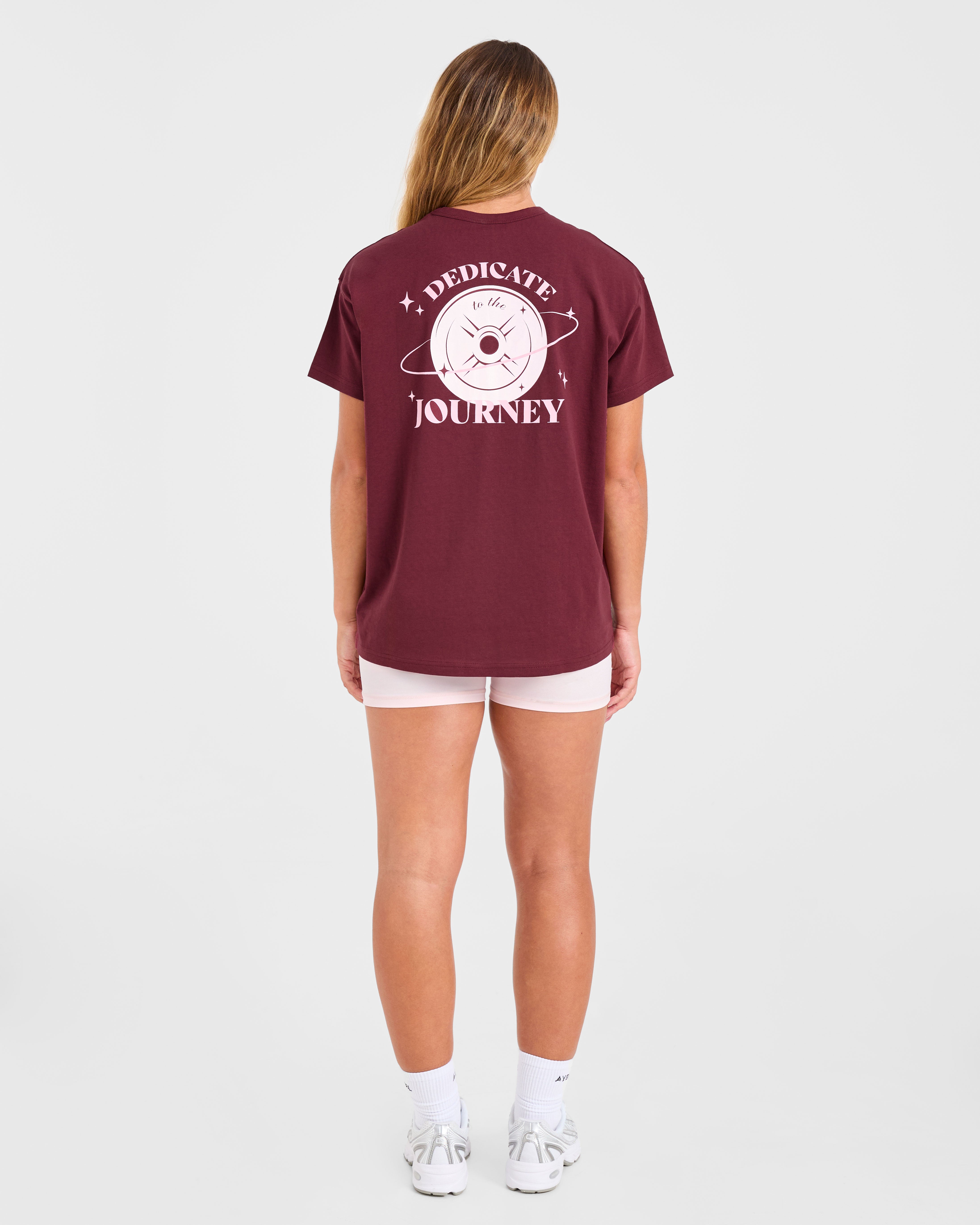 Dedicate To The Journey Oversized T Shirt - Bourgondië