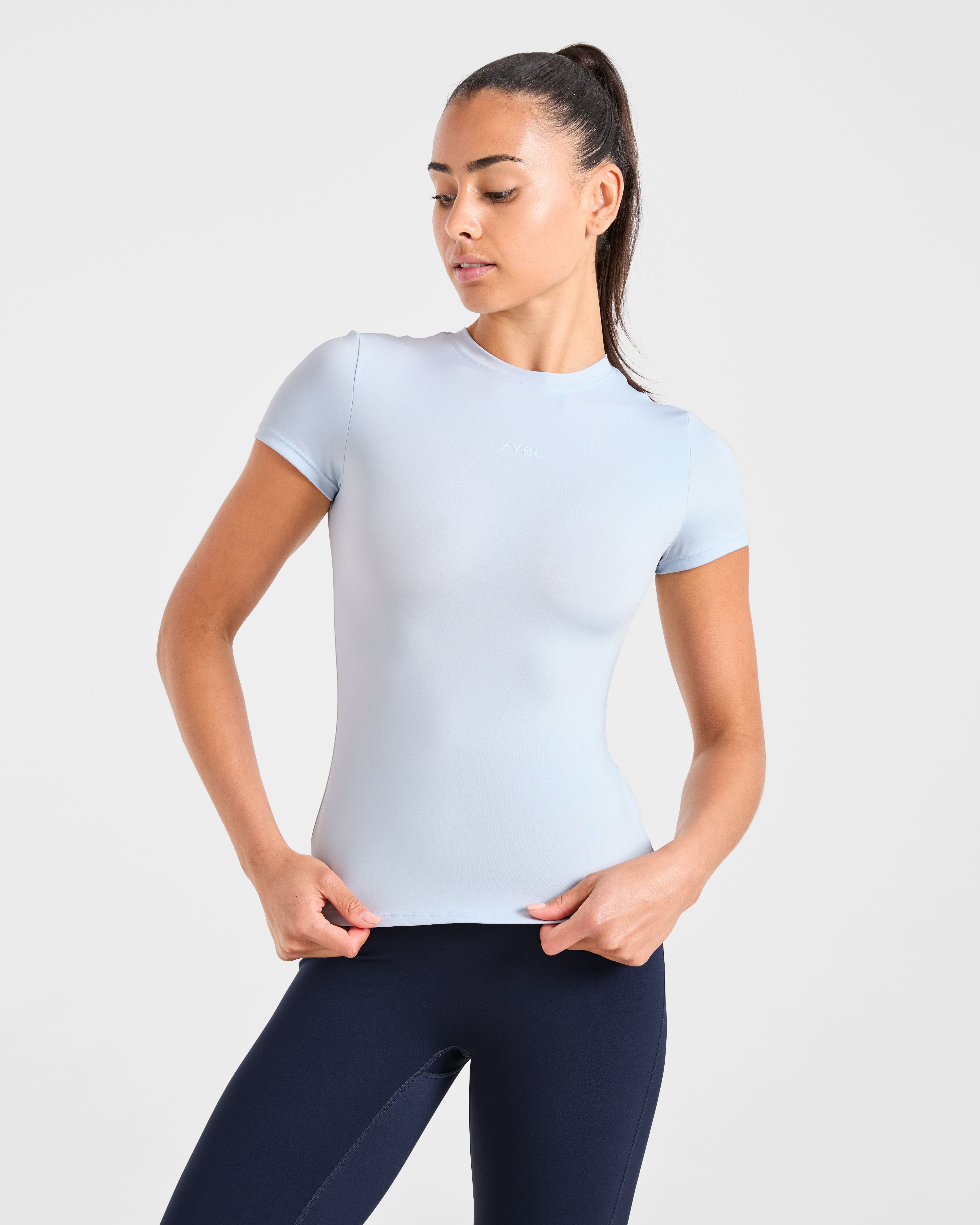 Sculpt T Shirt - Pastel Blauw