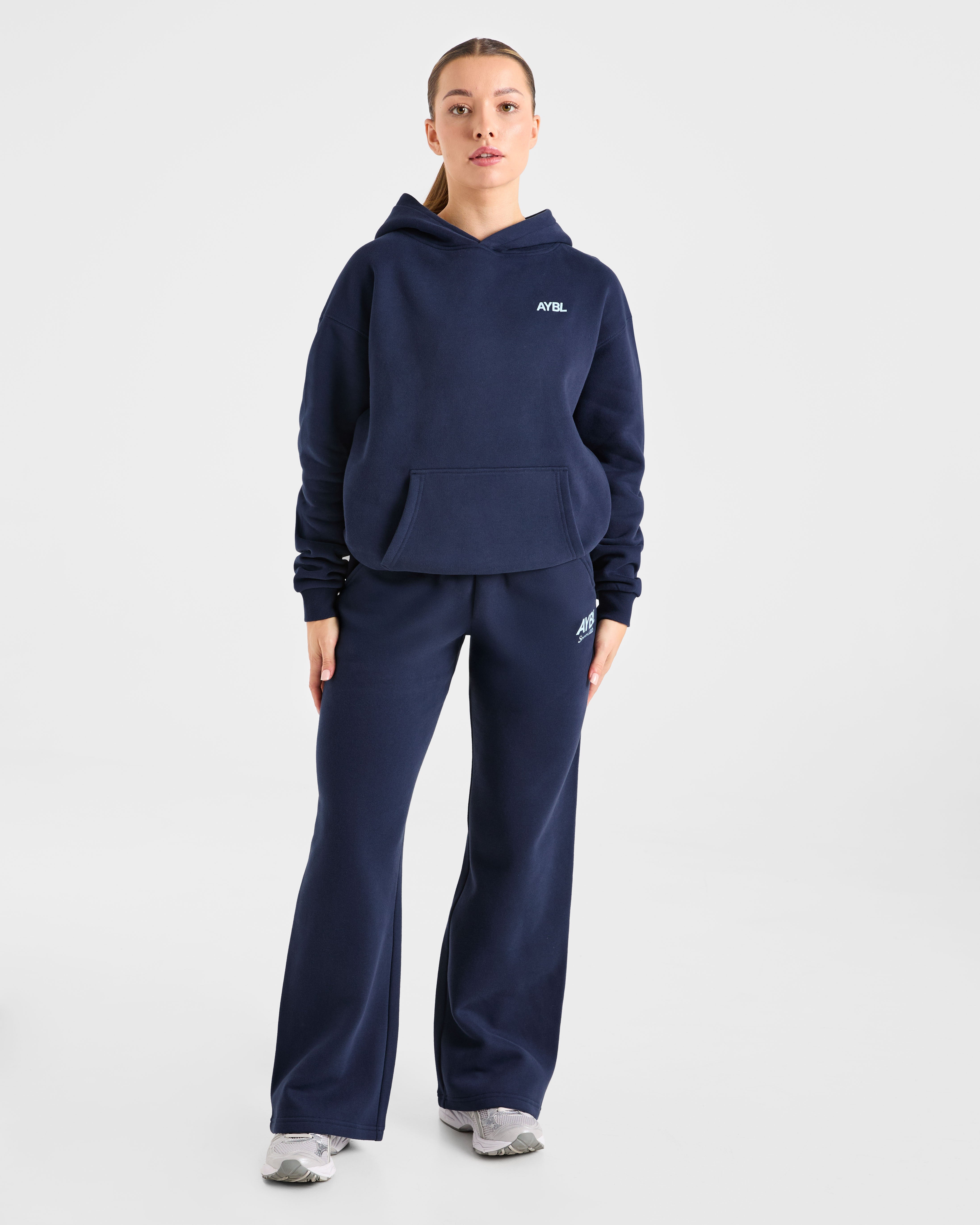 AYBL Sports Club Oversized Straight Leg Joggers - Navy/Blauw