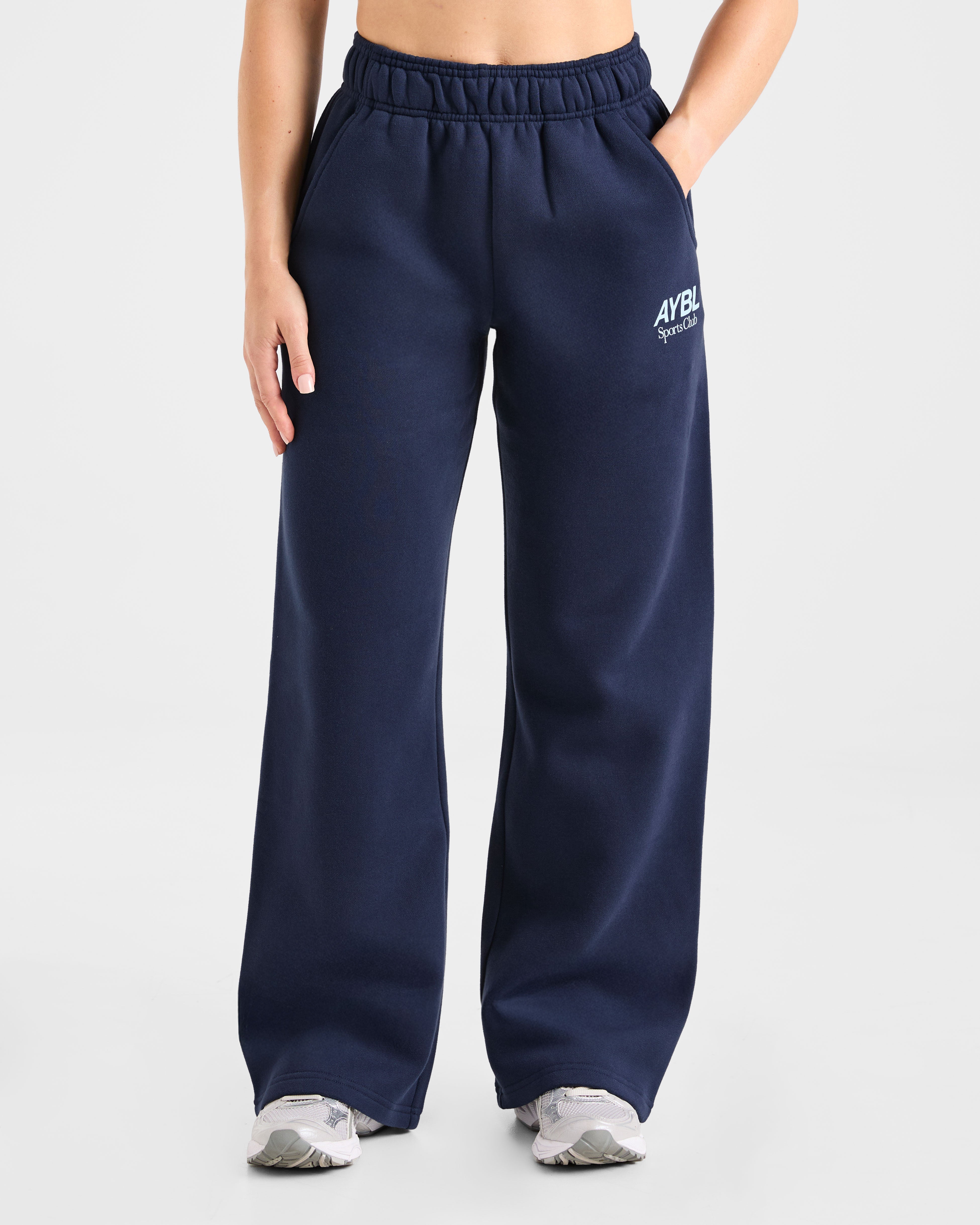 AYBL Sports Club Oversized Straight Leg Joggers - Navy/Blauw