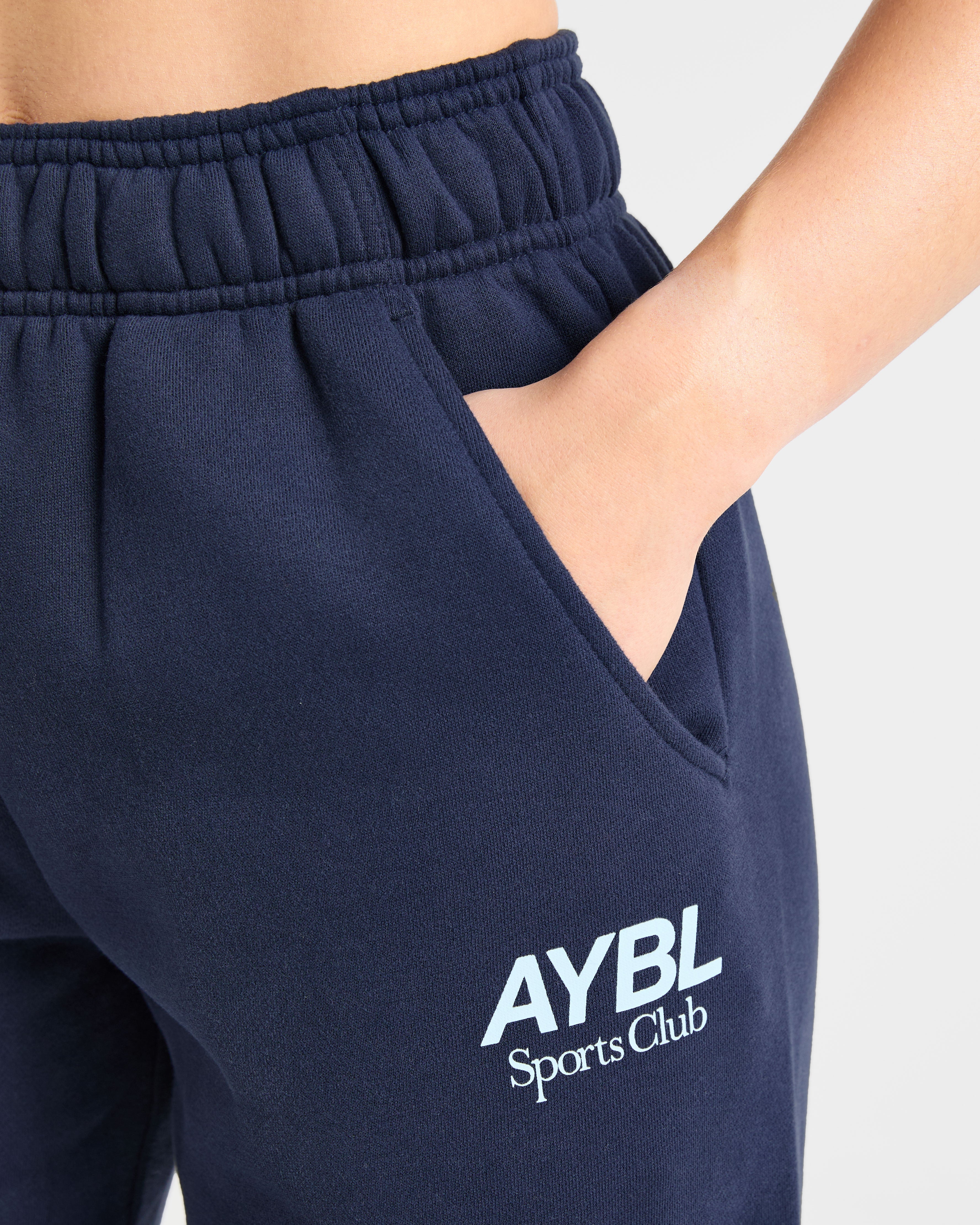 AYBL Sports Club Oversized Straight Leg Joggers - Navy/Blauw