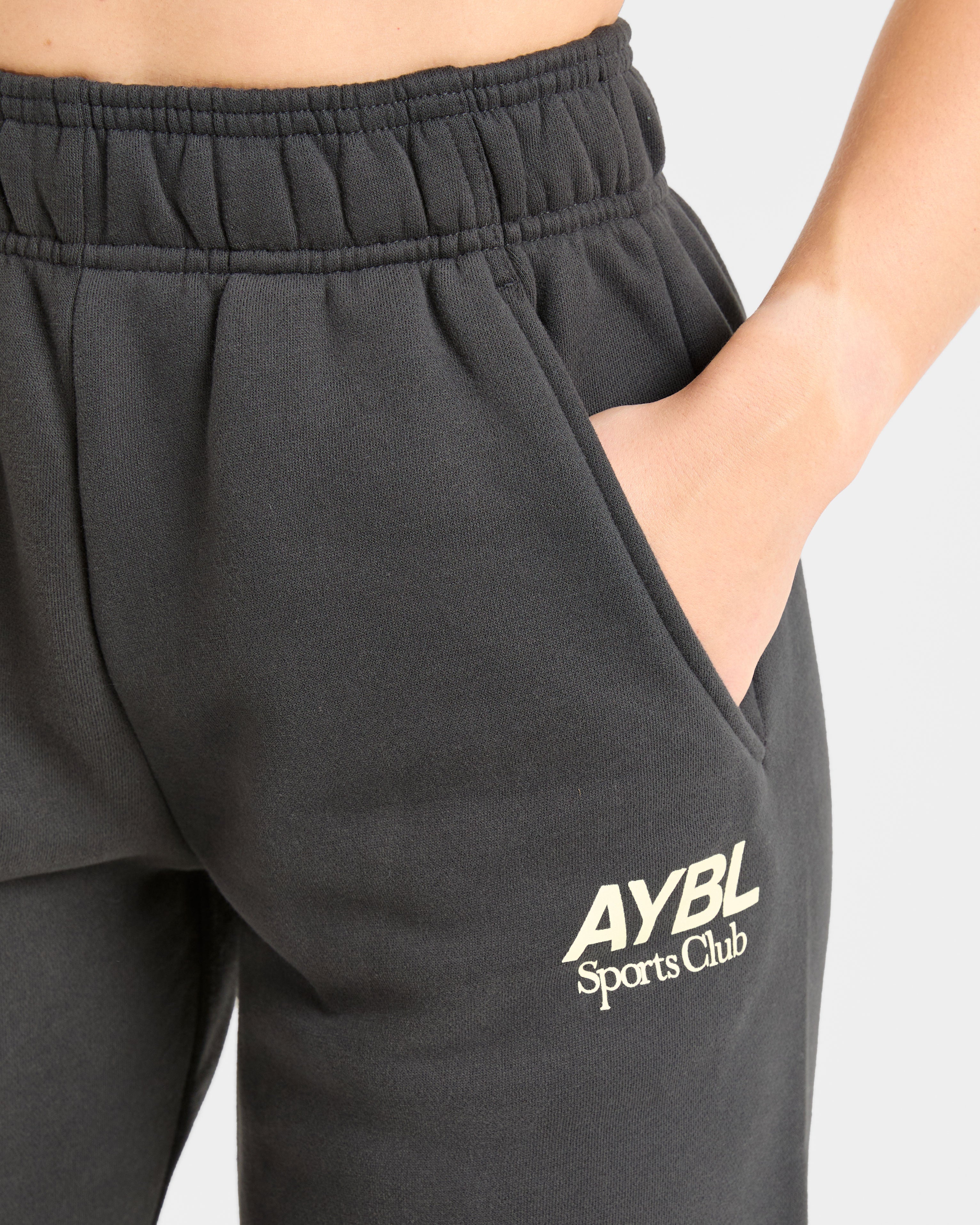 AYBL Sports Club Oversized Straight Leg Joggers - Charcoal/Geel