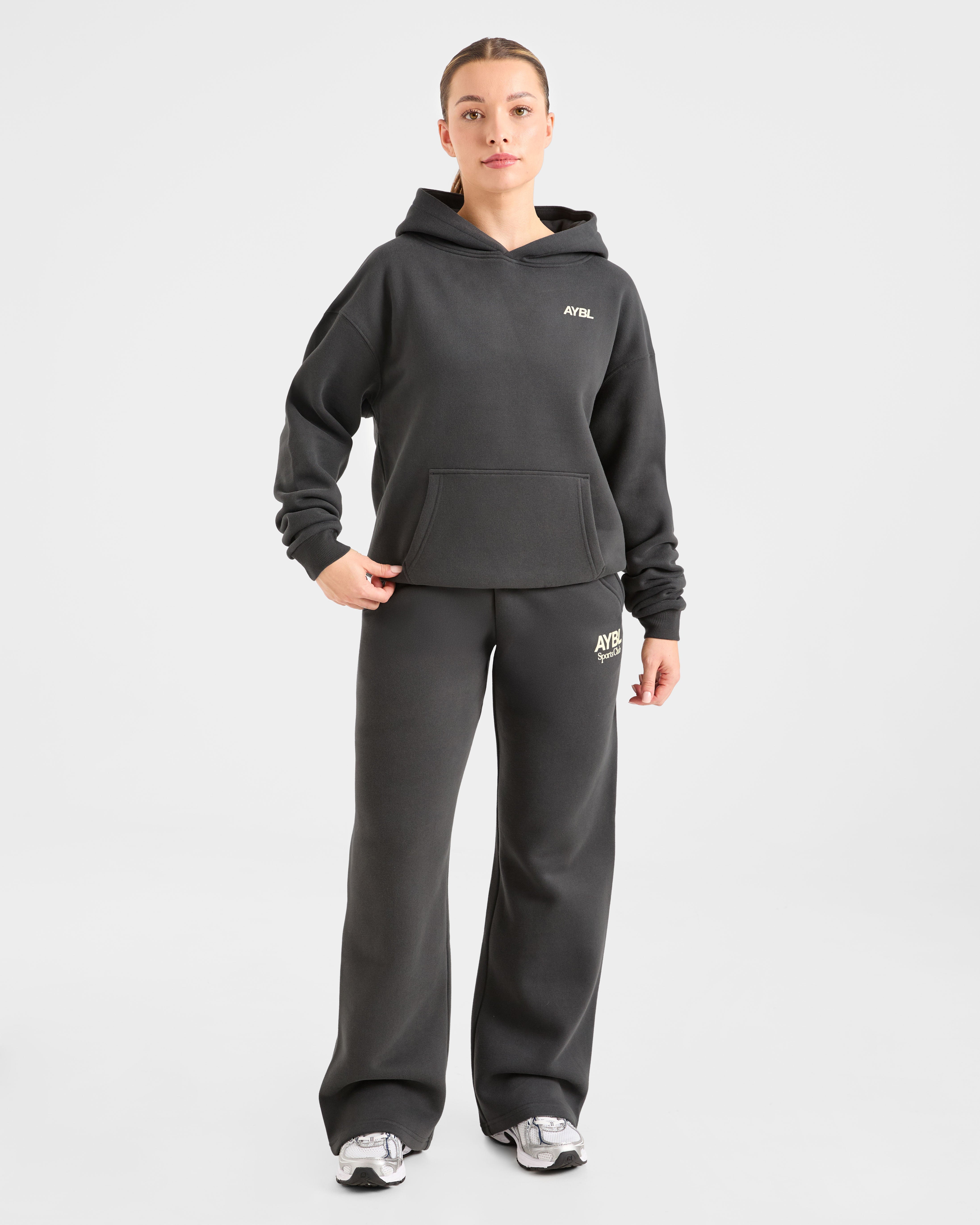 AYBL Sports Club Oversized Hoodie - Charcoal/Geel