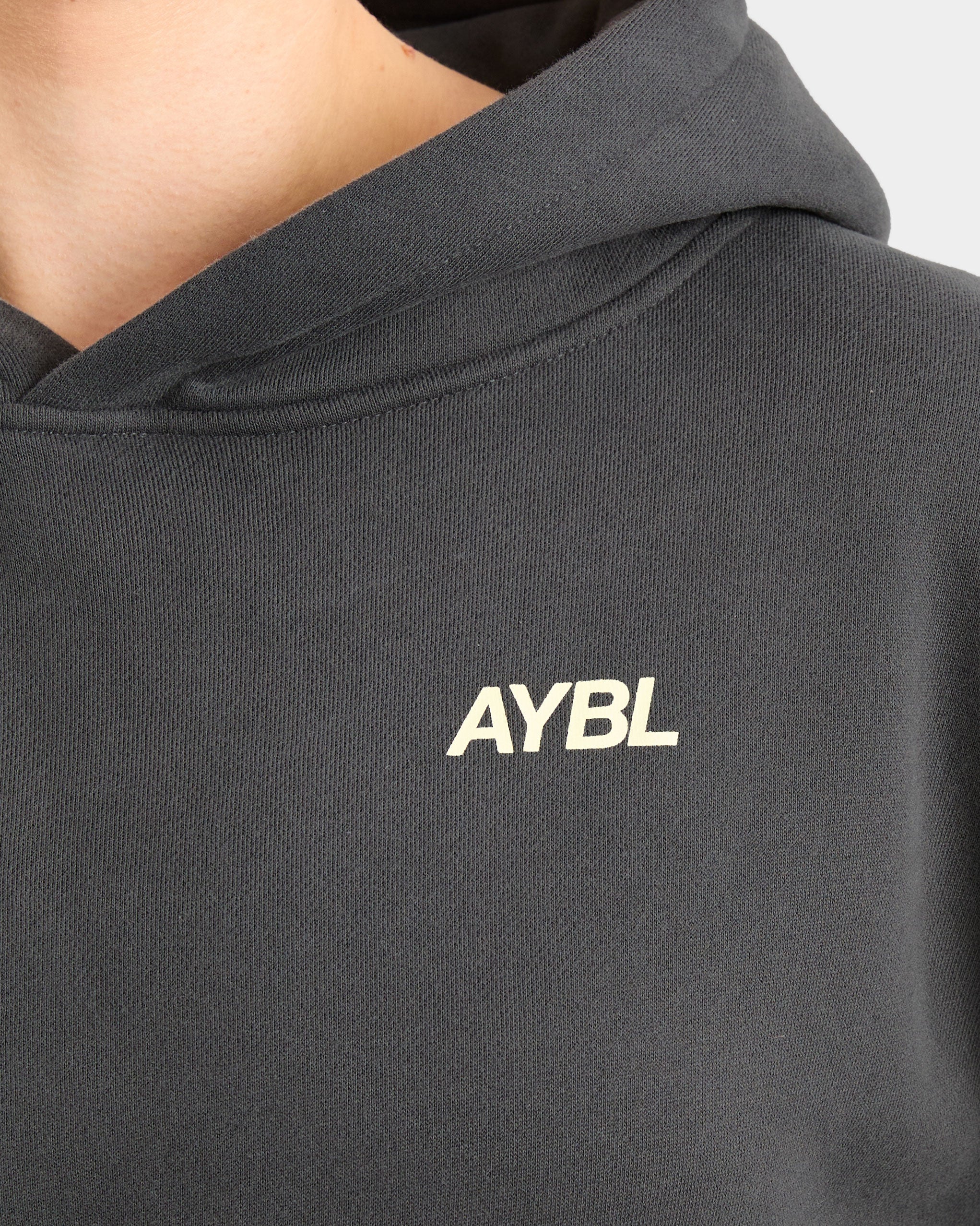AYBL Sports Club Oversized Hoodie - Charcoal/Geel