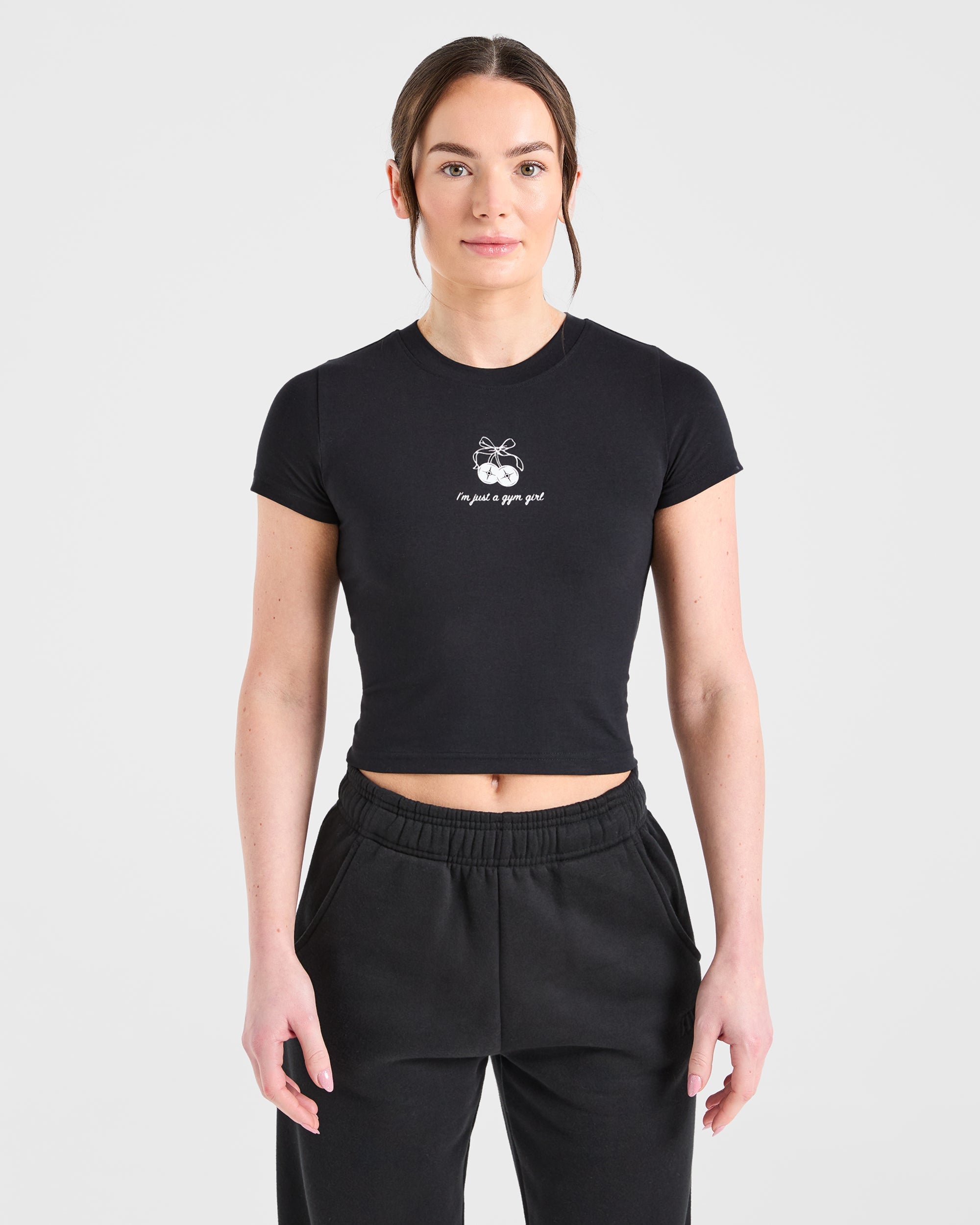 Image 1 from Just a Gym Girl Baby Tee - Black