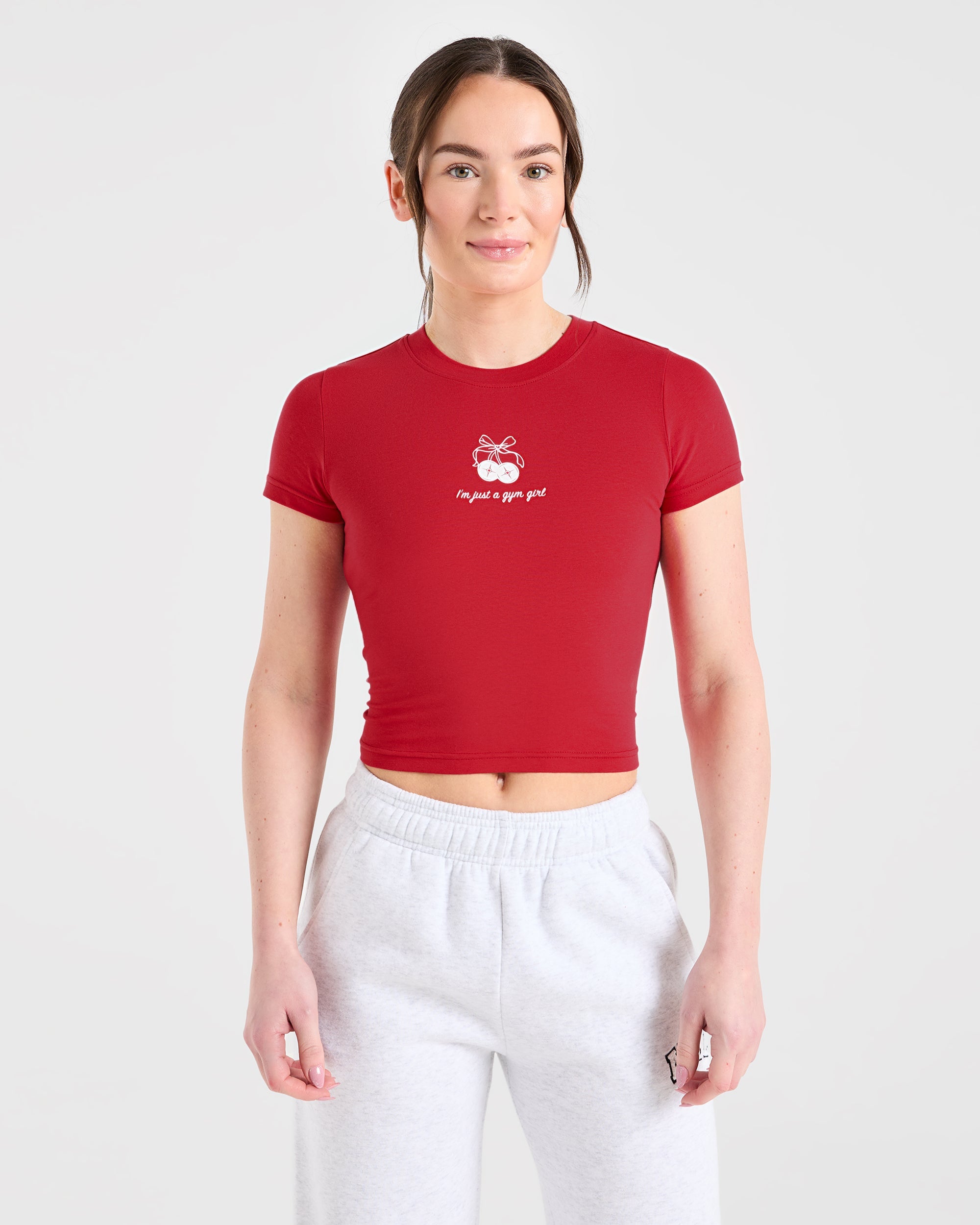 Image 1 from Just a Gym Girl Baby Tee - Red