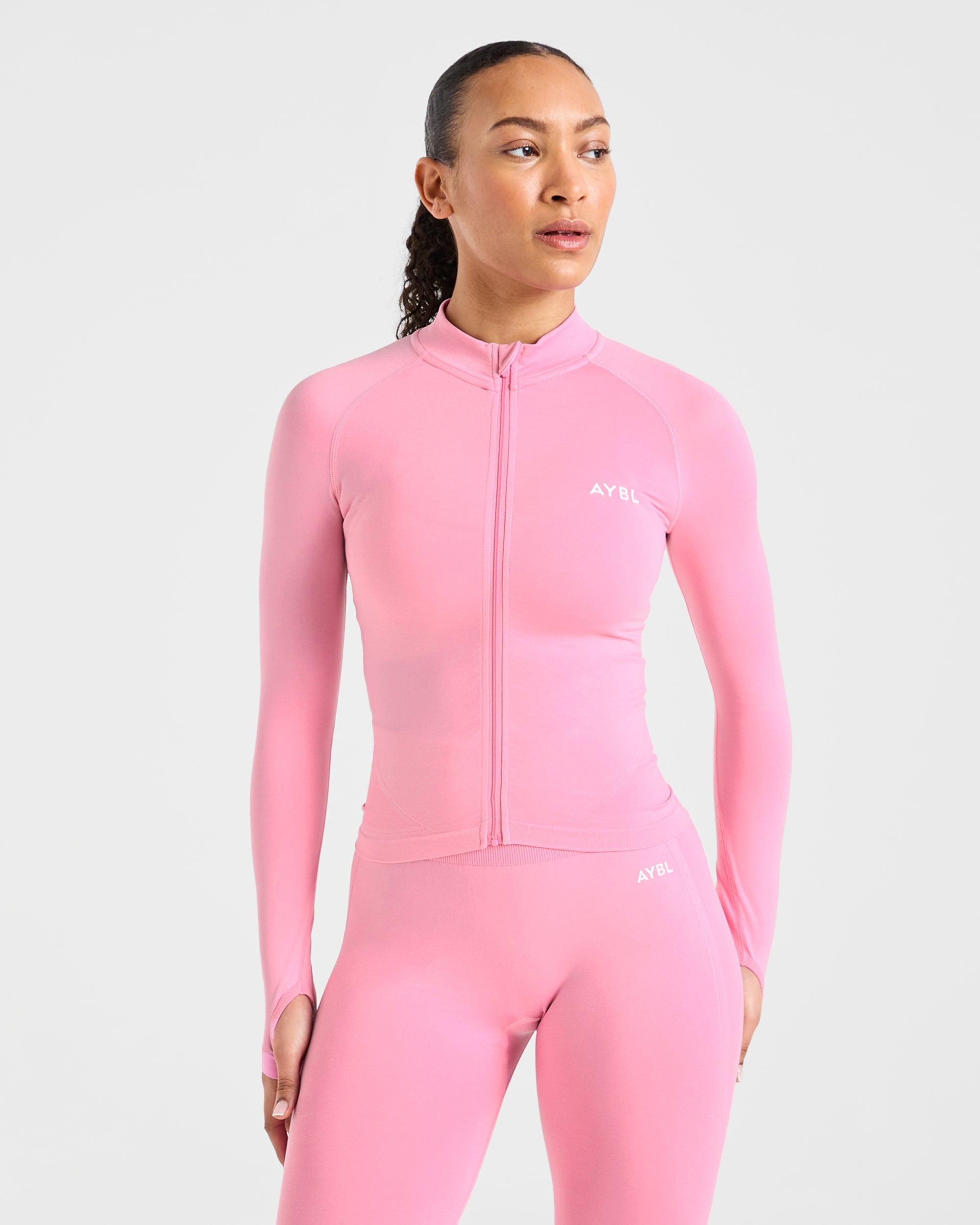 Empower Seamless Full Zip Jacket - Baby Roze