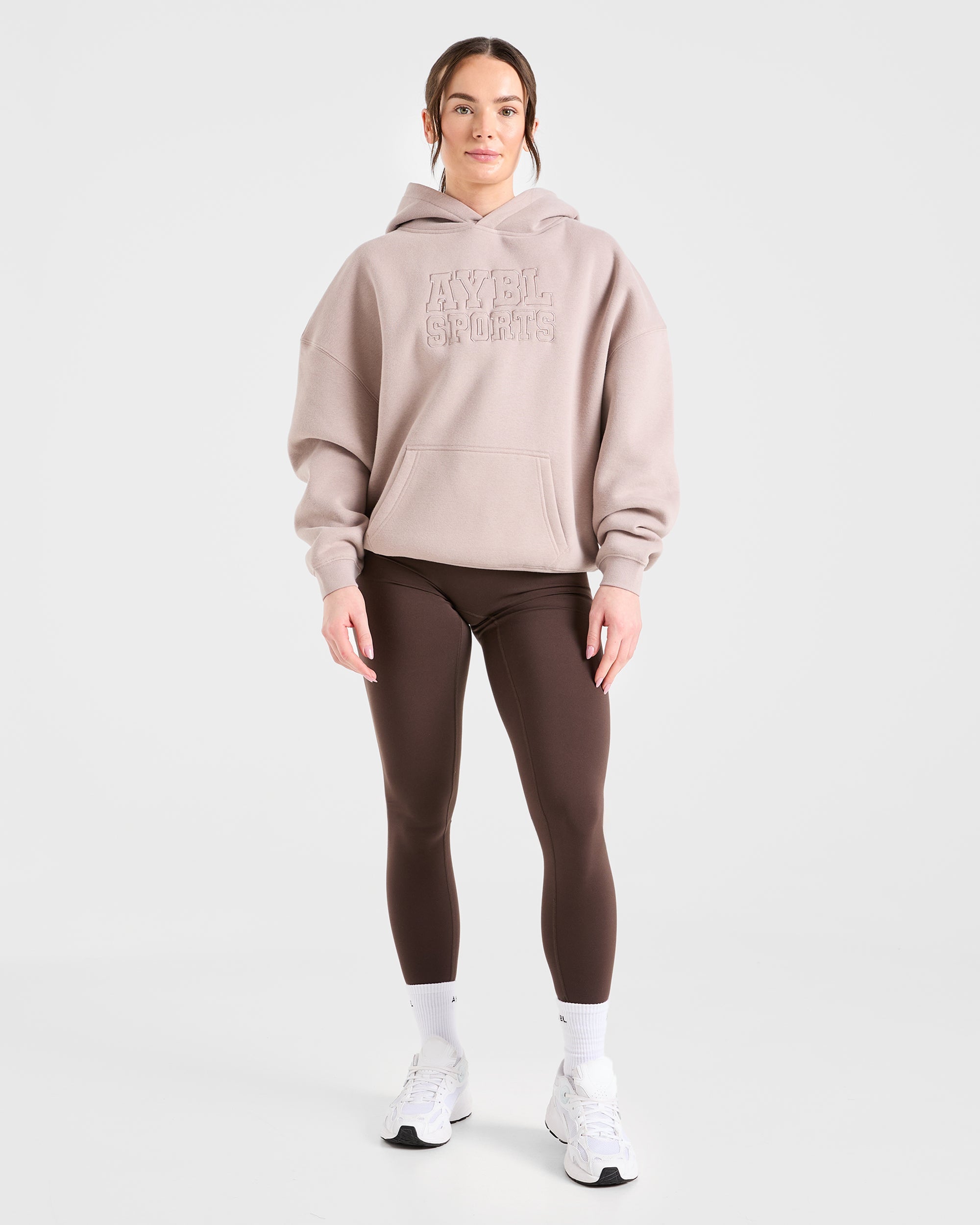 Sport Outline Oversized Hoodie - Pebble Grijs