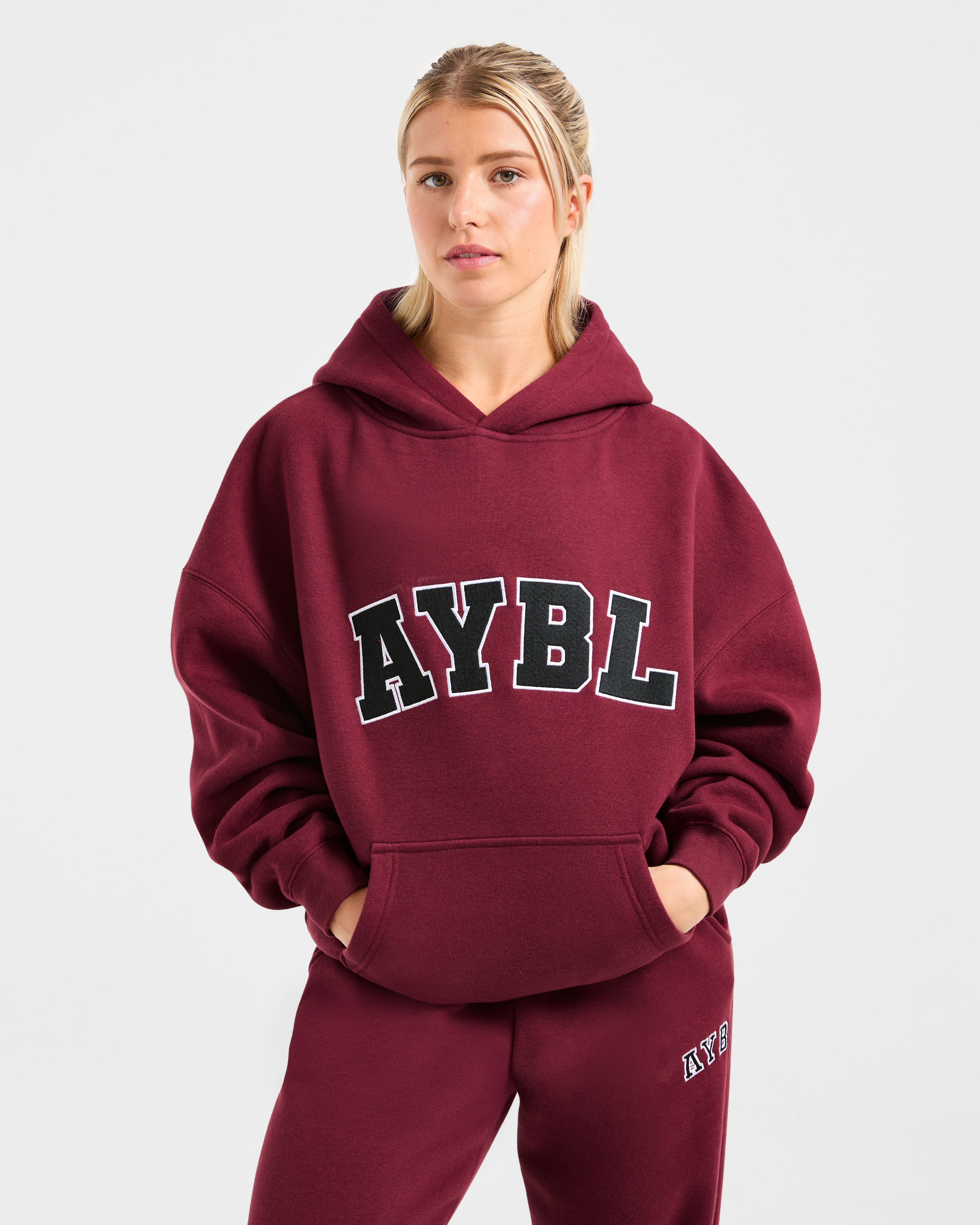 Varsity 2.0 Oversized Hoodie - Rood Wine
