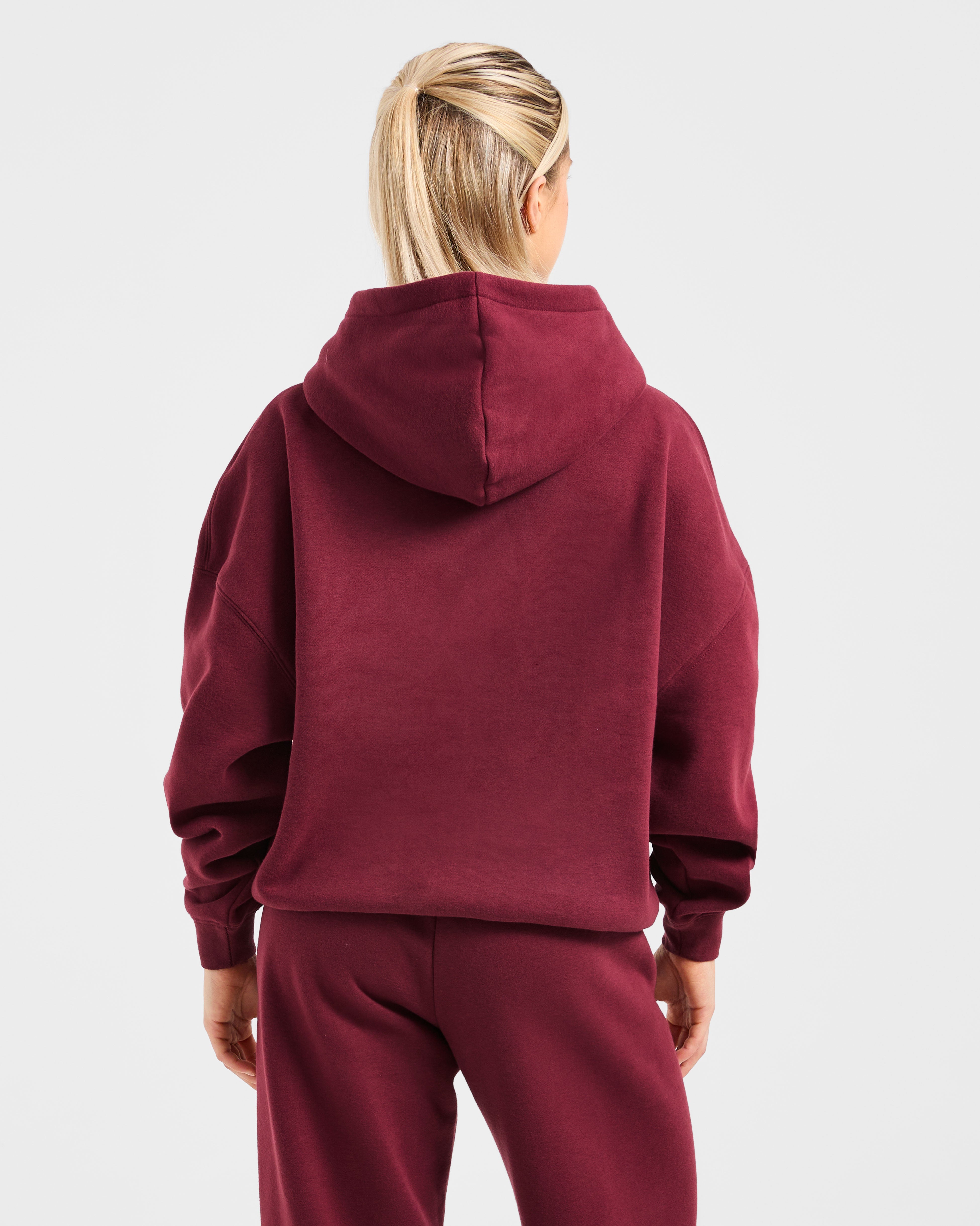 Varsity 2.0 Oversized Hoodie - Rood Wine