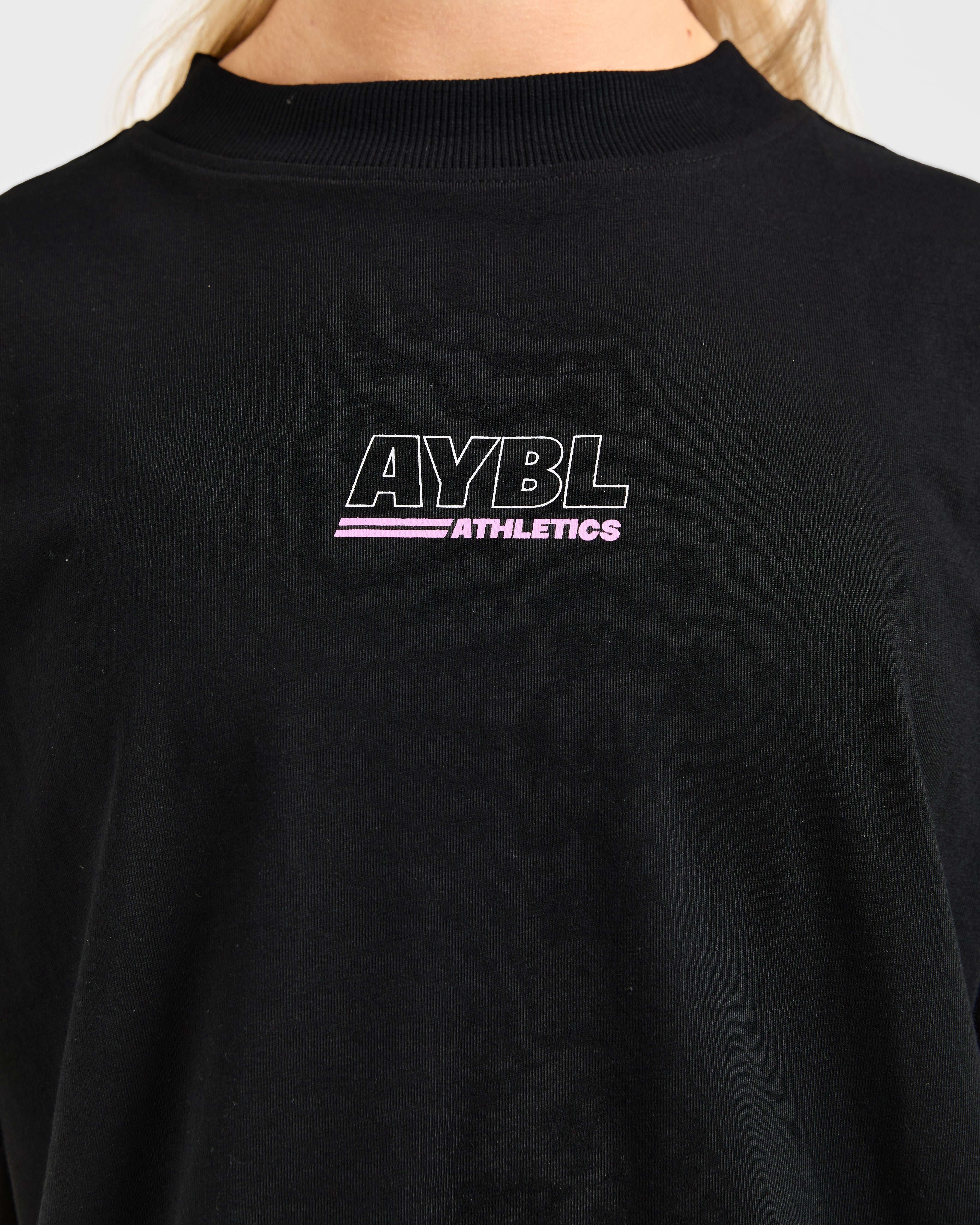 Athletics Track Oversized T Shirt - Zwart/Roze