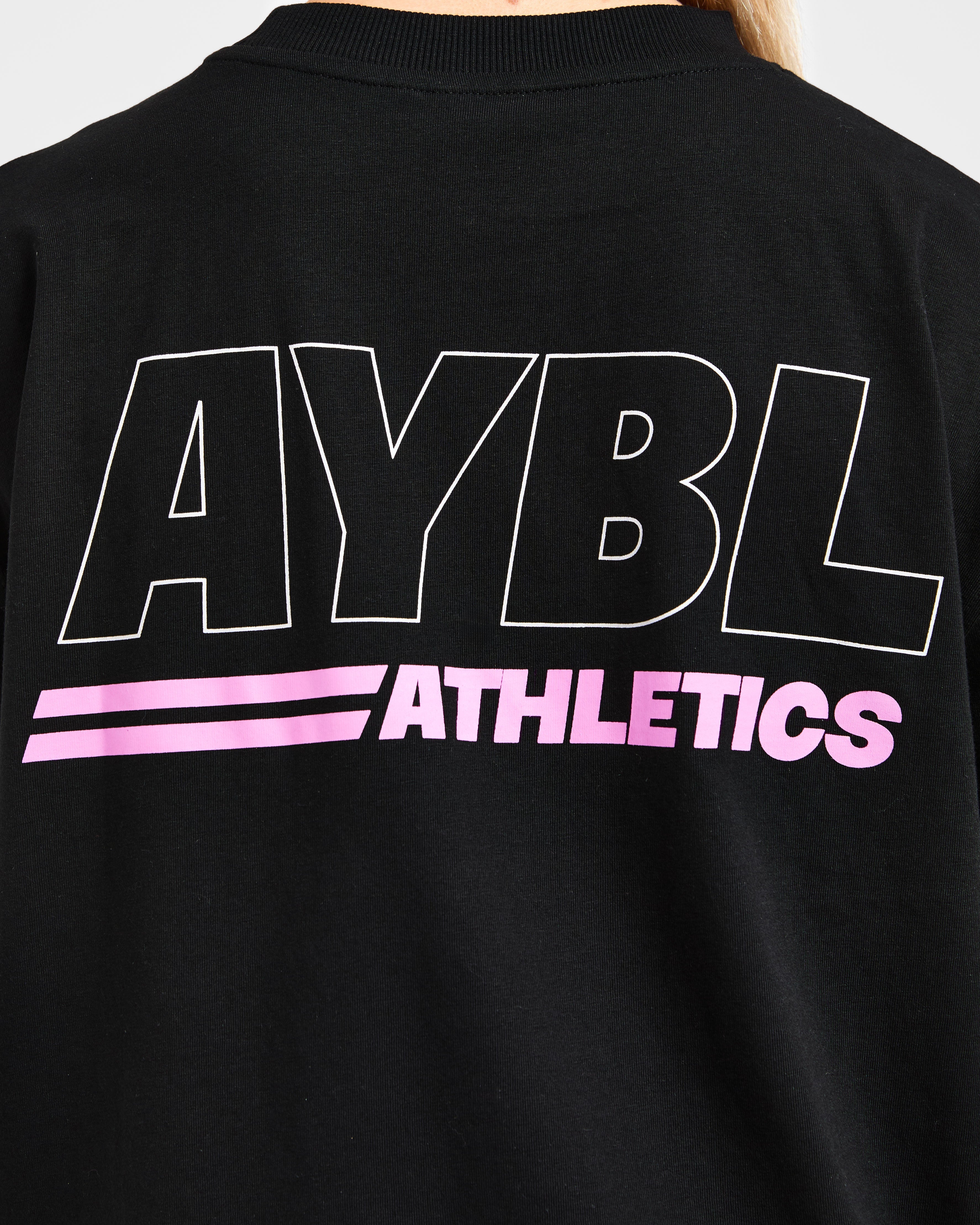 Athletics Track Oversized T Shirt - Zwart/Roze