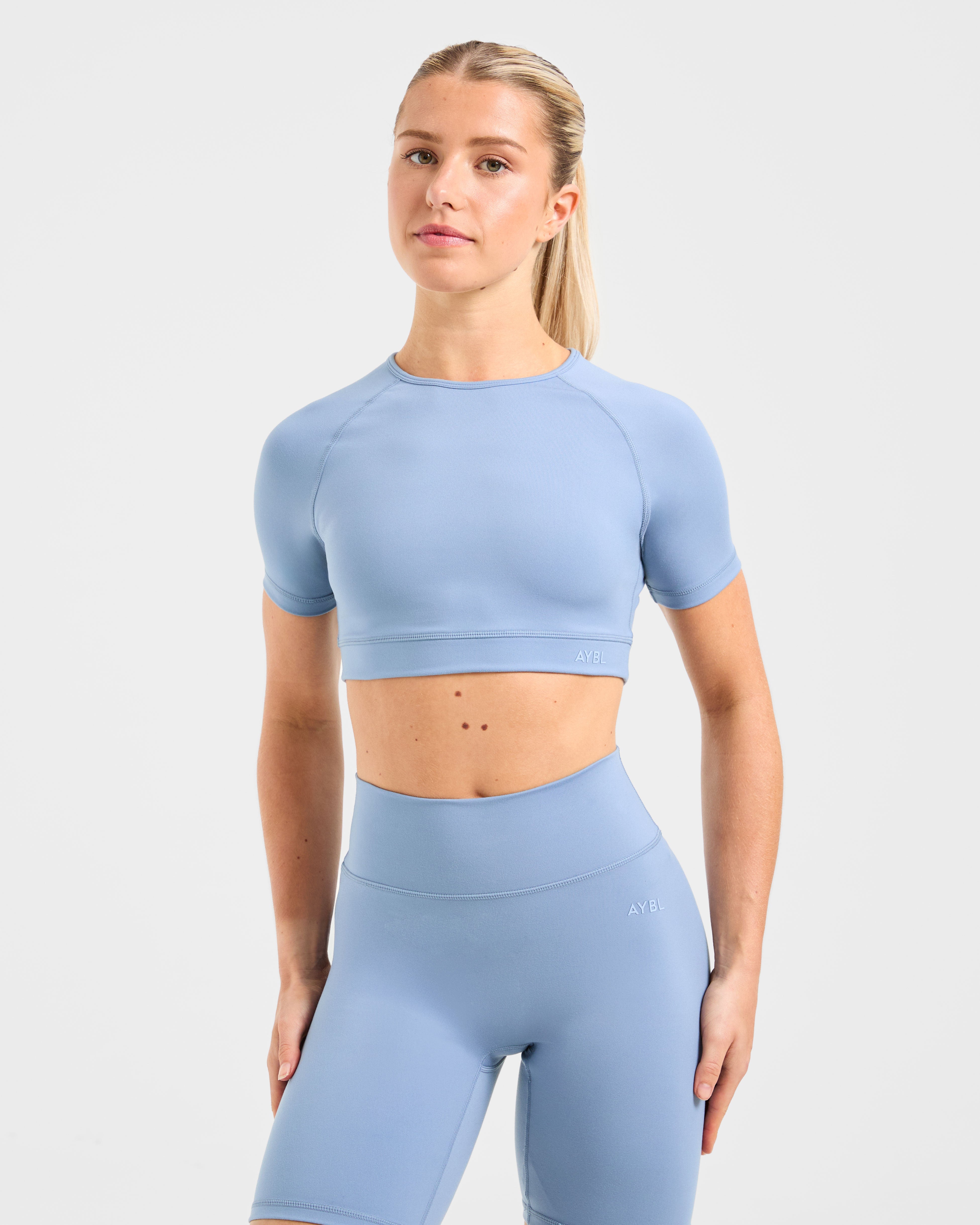 Staple Crop Top - Slate Blauw