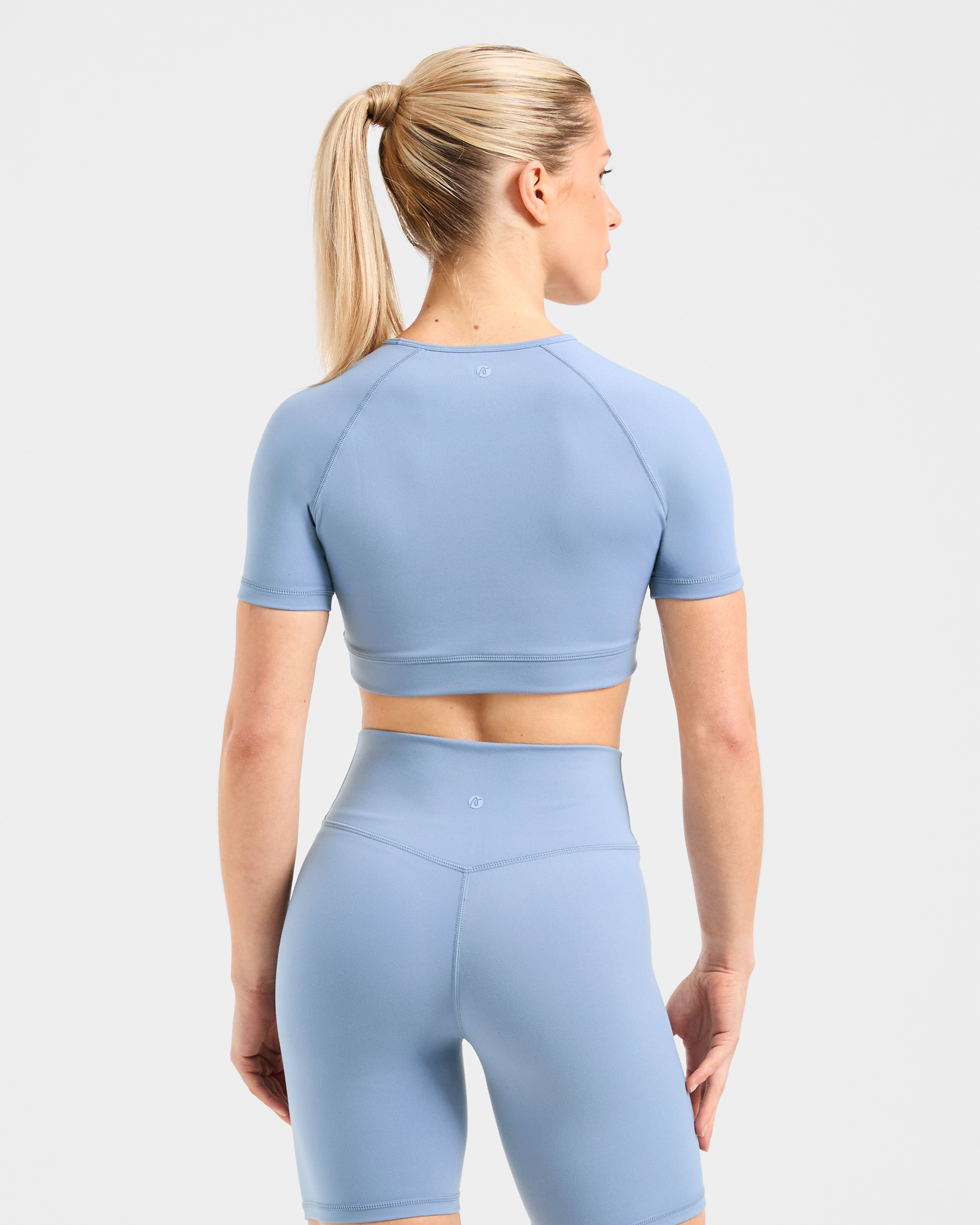 Staple Crop Top - Slate Blauw