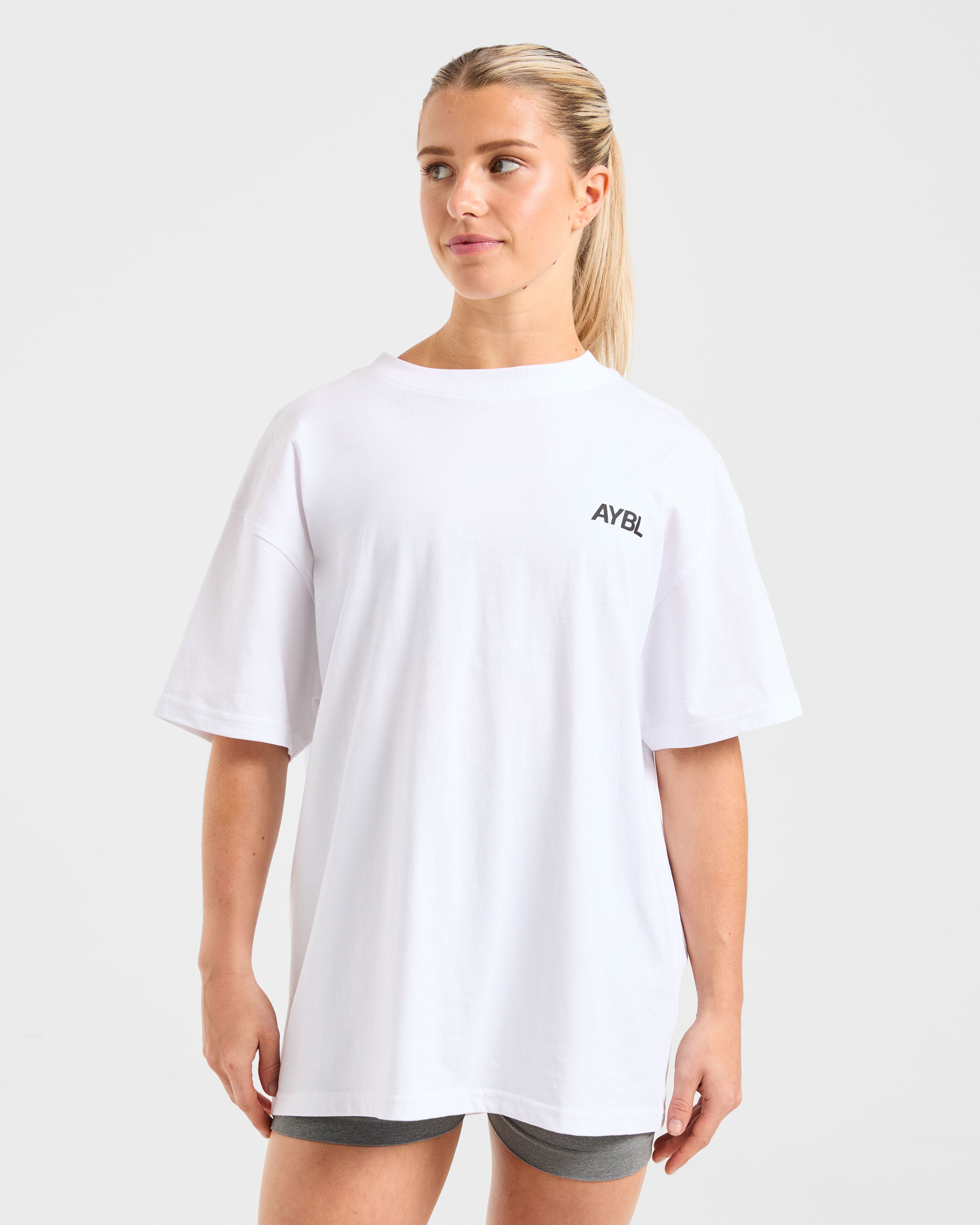 AYBL Sports Club Oversized T Shirt - Wit
