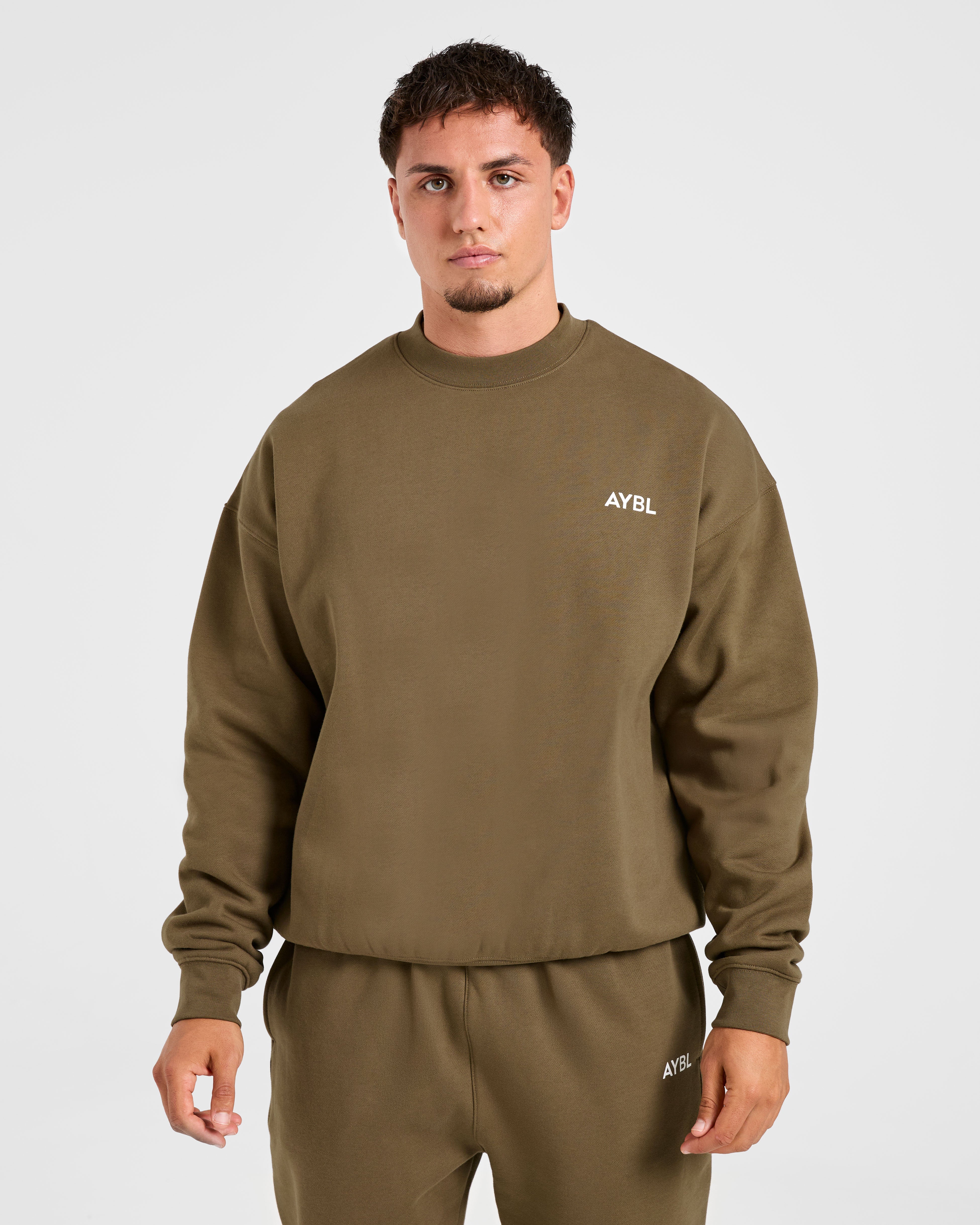 Essential Oversized Sweater - Olive Groen