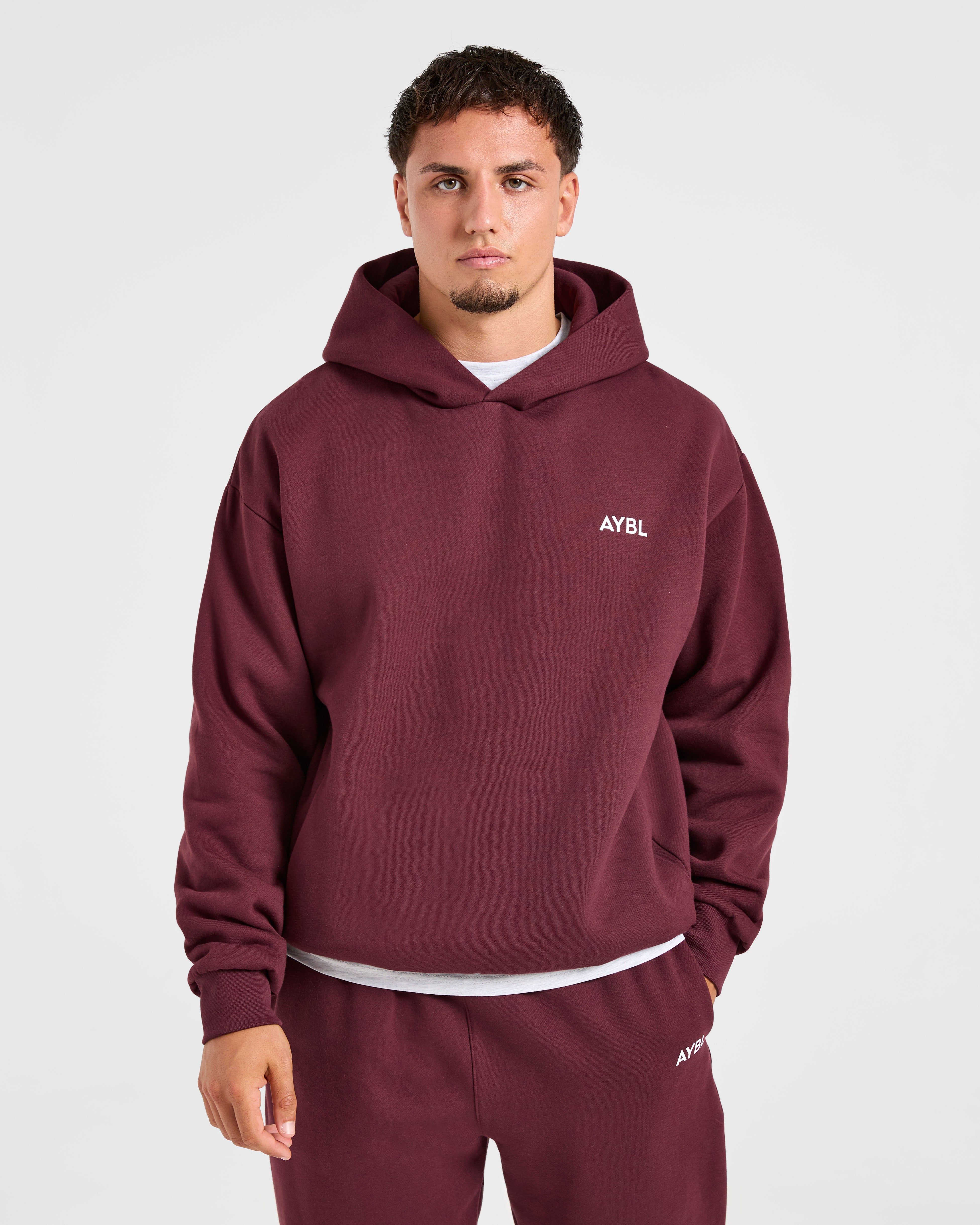 Essential Oversized Hoodie - Burgundy Rood