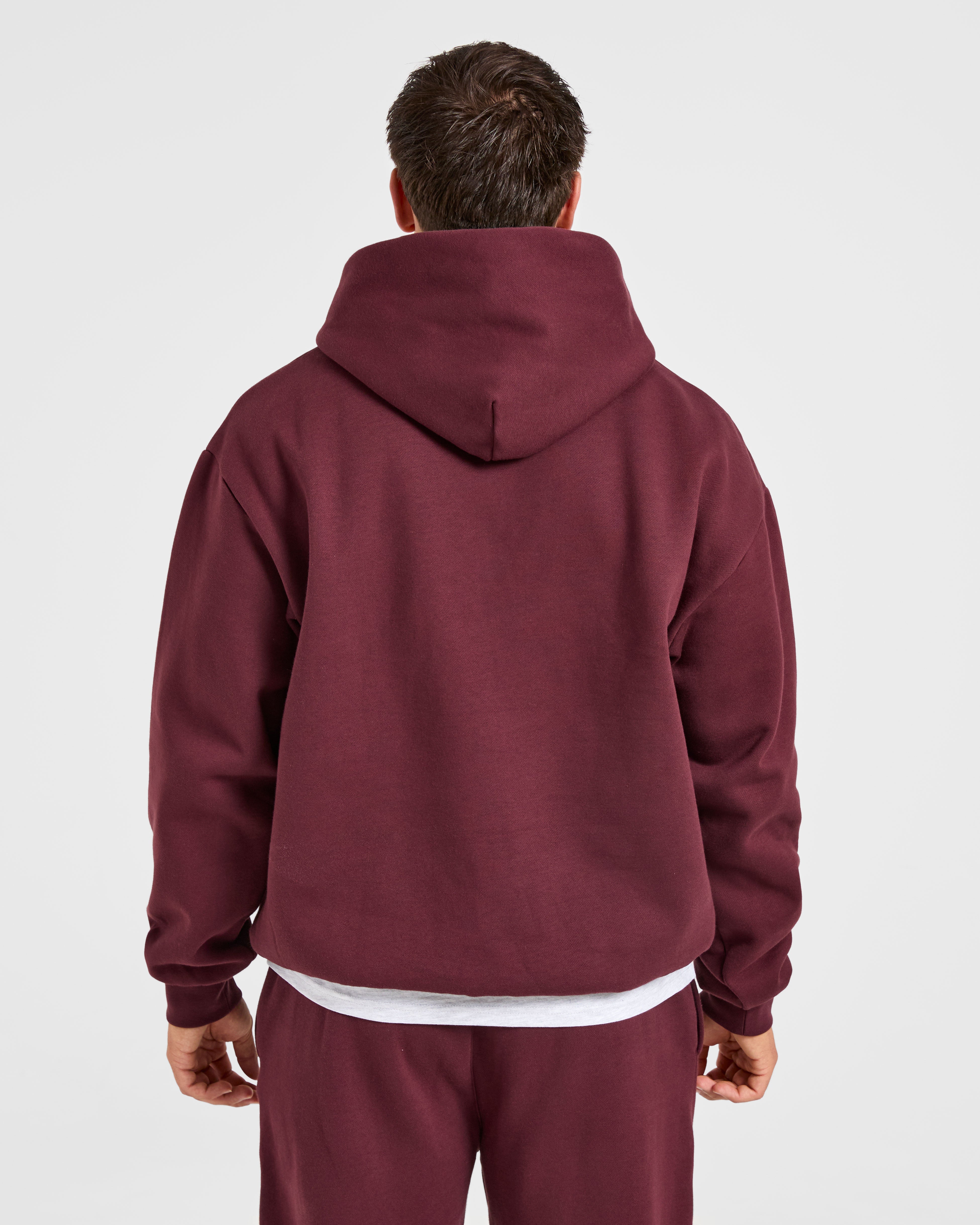 Essential Oversized Hoodie - Burgundy Rood