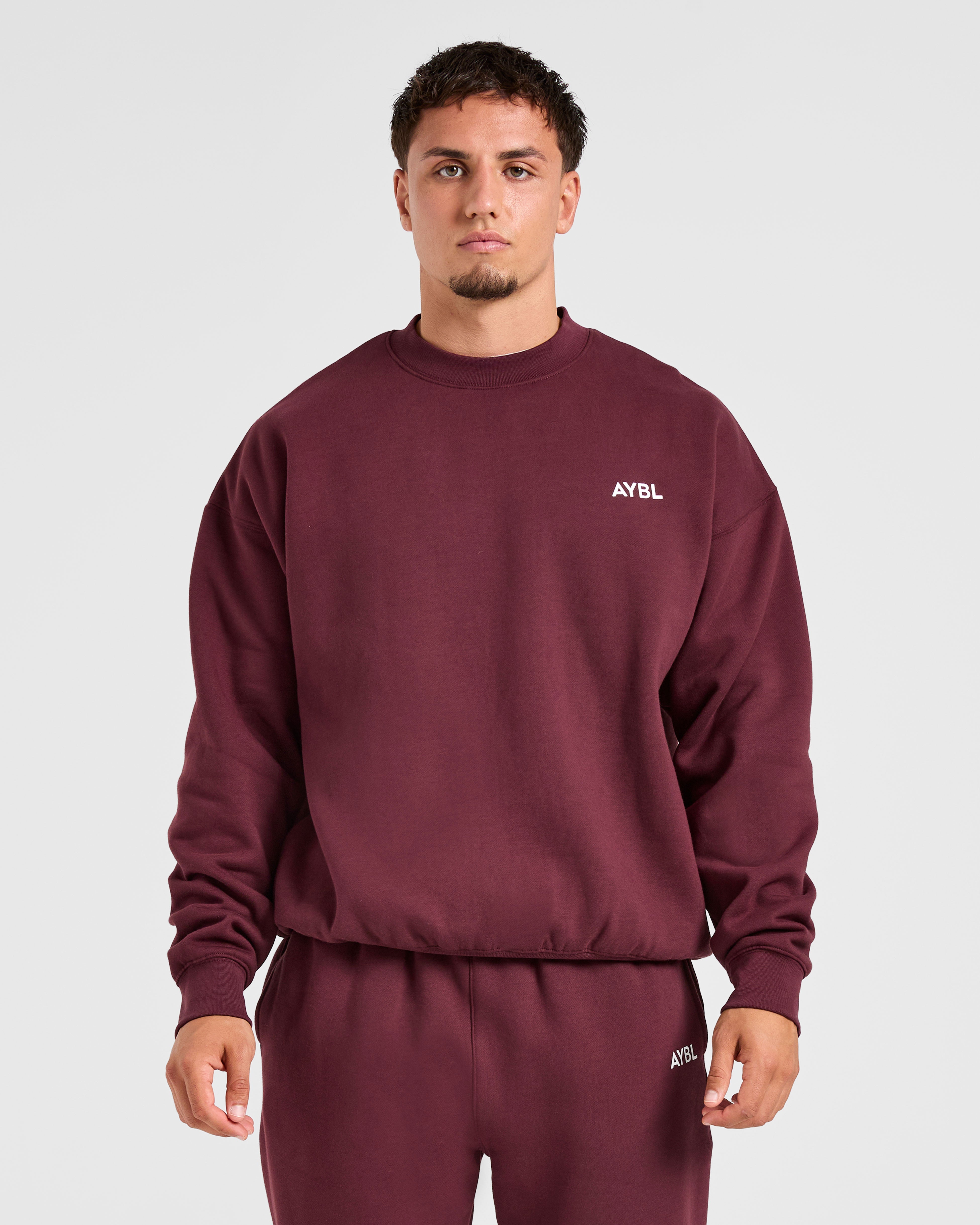 Essential Oversized Sweater - Burgundy Rood