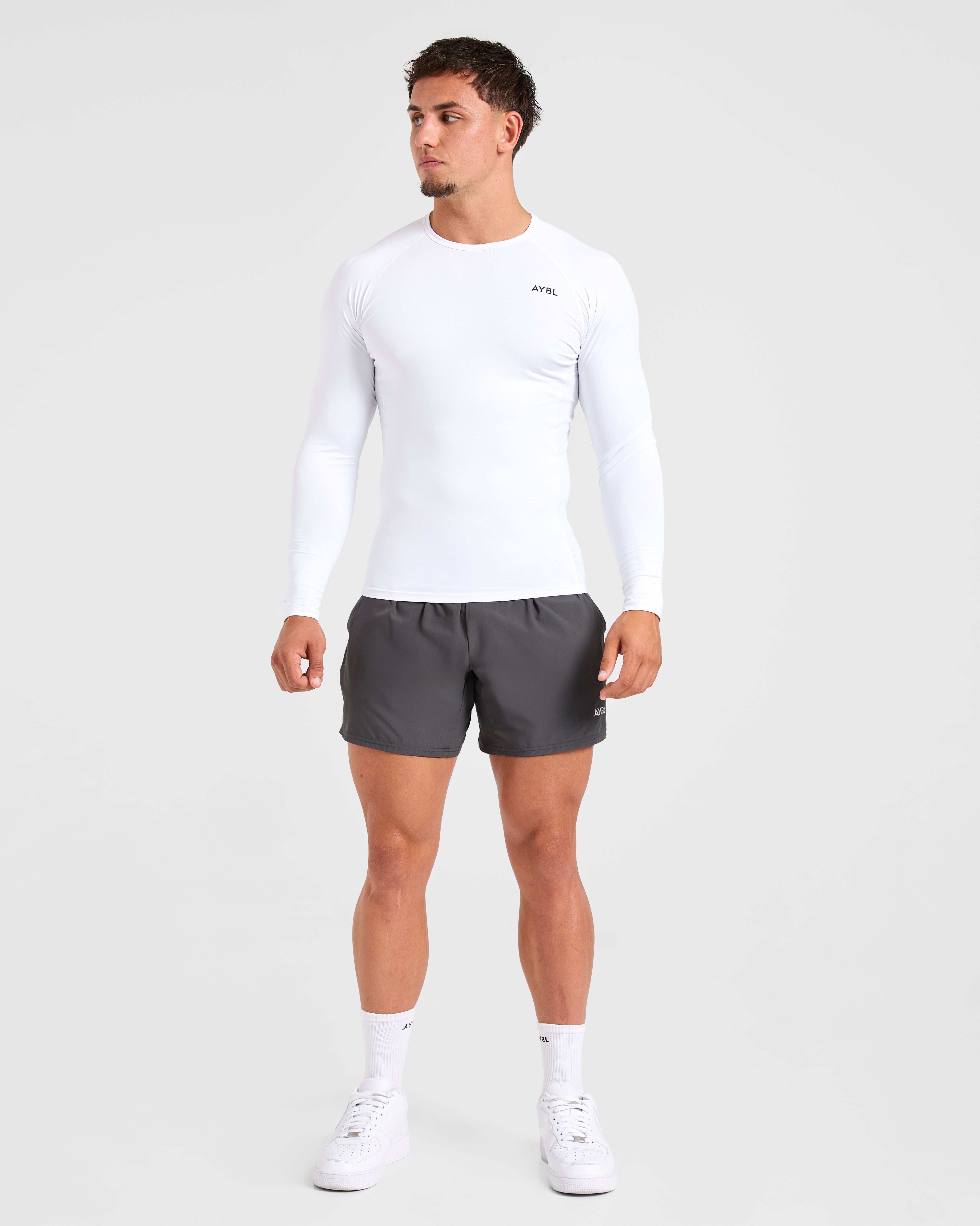 Compression Long Sleeve T Shirt - Wit