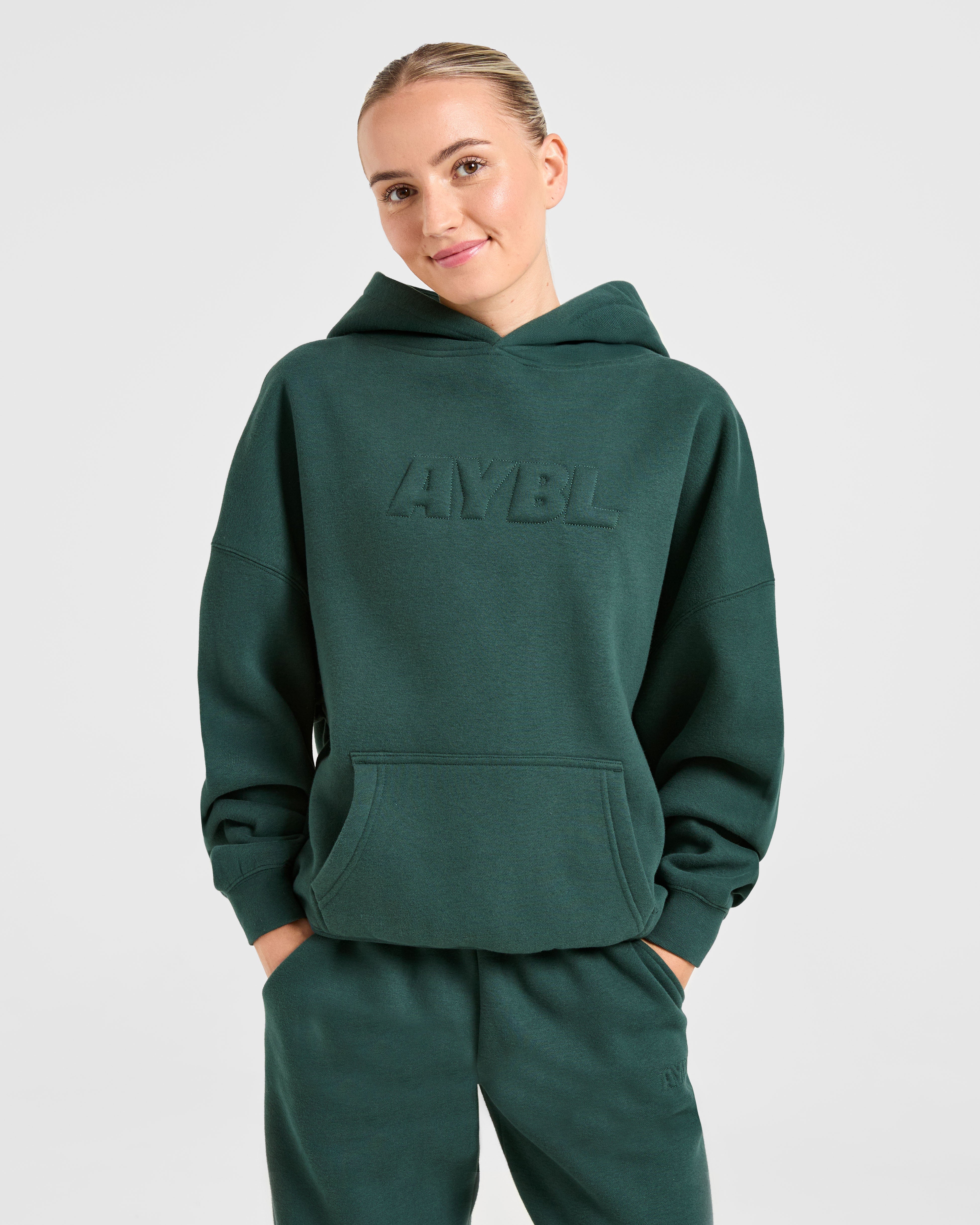 Classic Plush Oversized Hoodie - Pine Groen