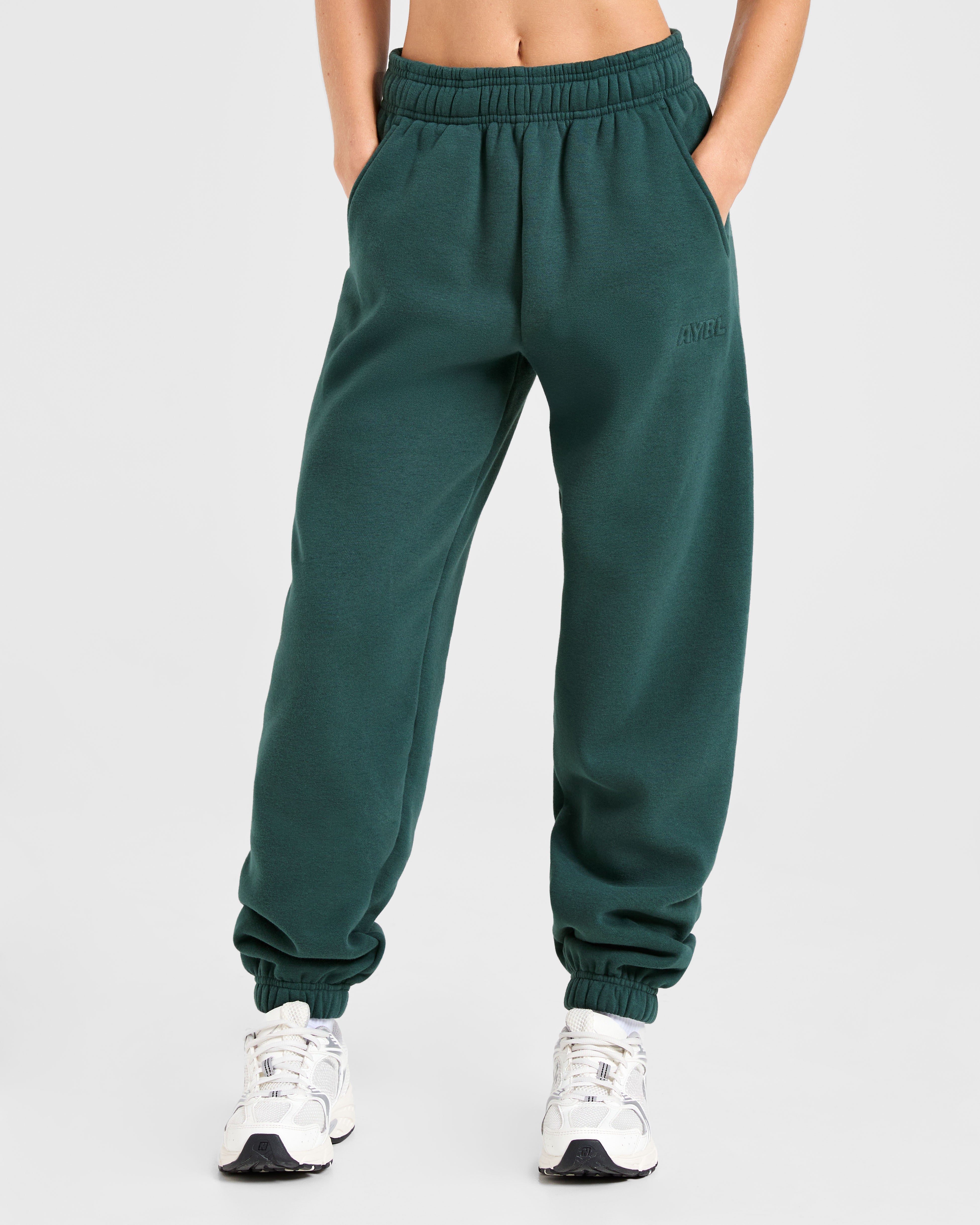 Classic Plush Oversized Joggers - Pine Groen