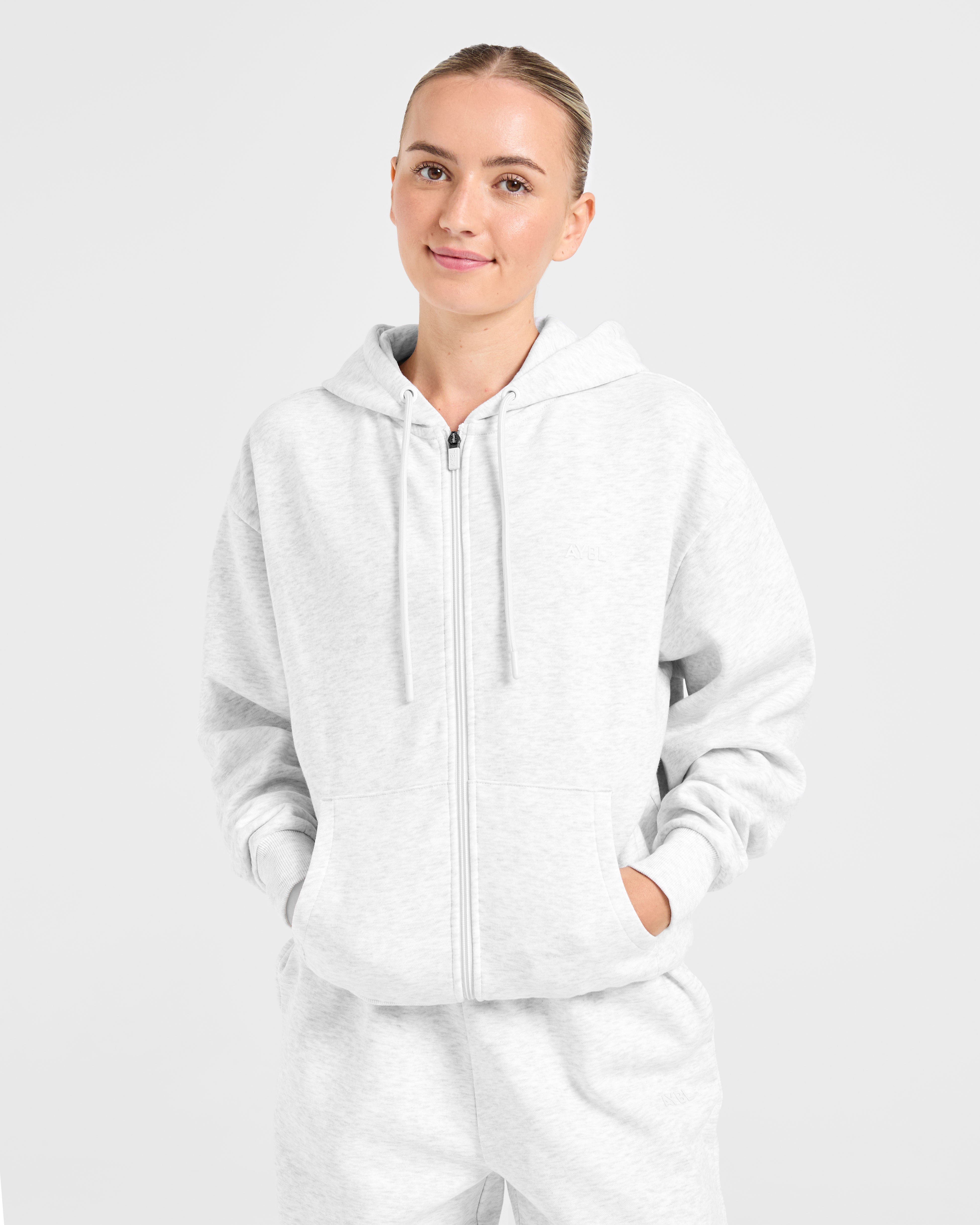 Lifestyle Oversized Zip Up Hoodie - Heather Grijs