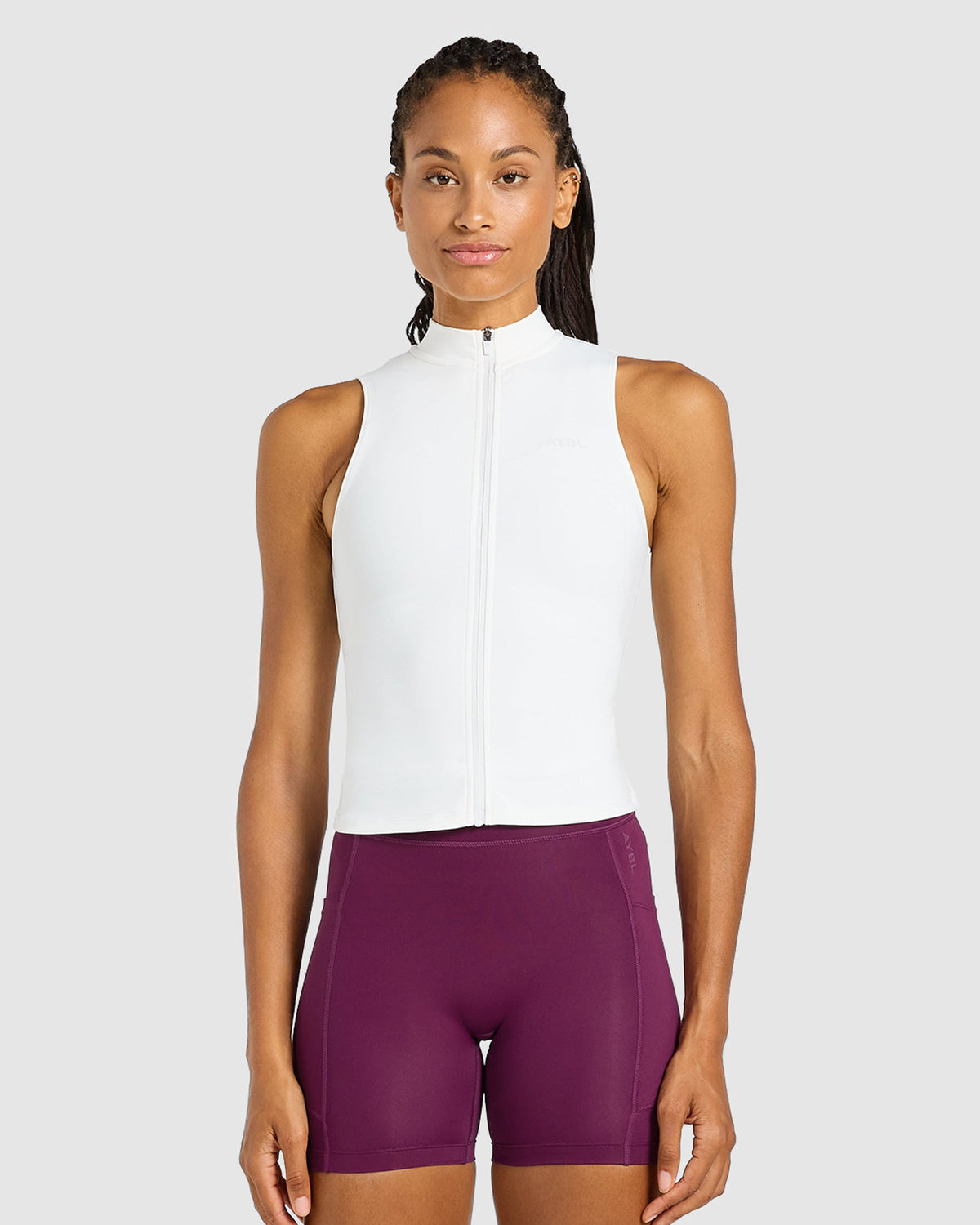 Run Sleeveless Zip Up Jacket - Wit