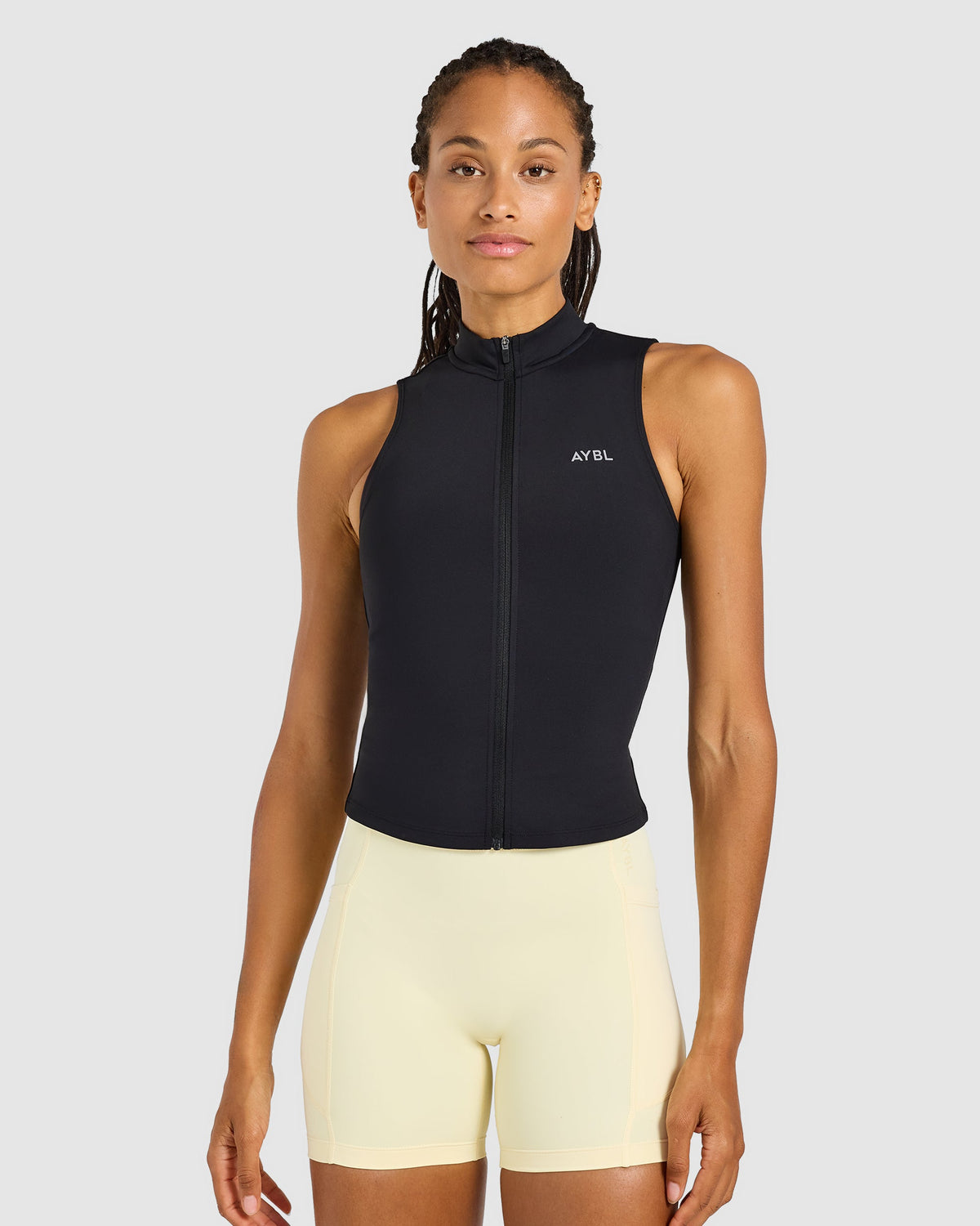 Run Sleeveless Zip Up Jacket - Zwart