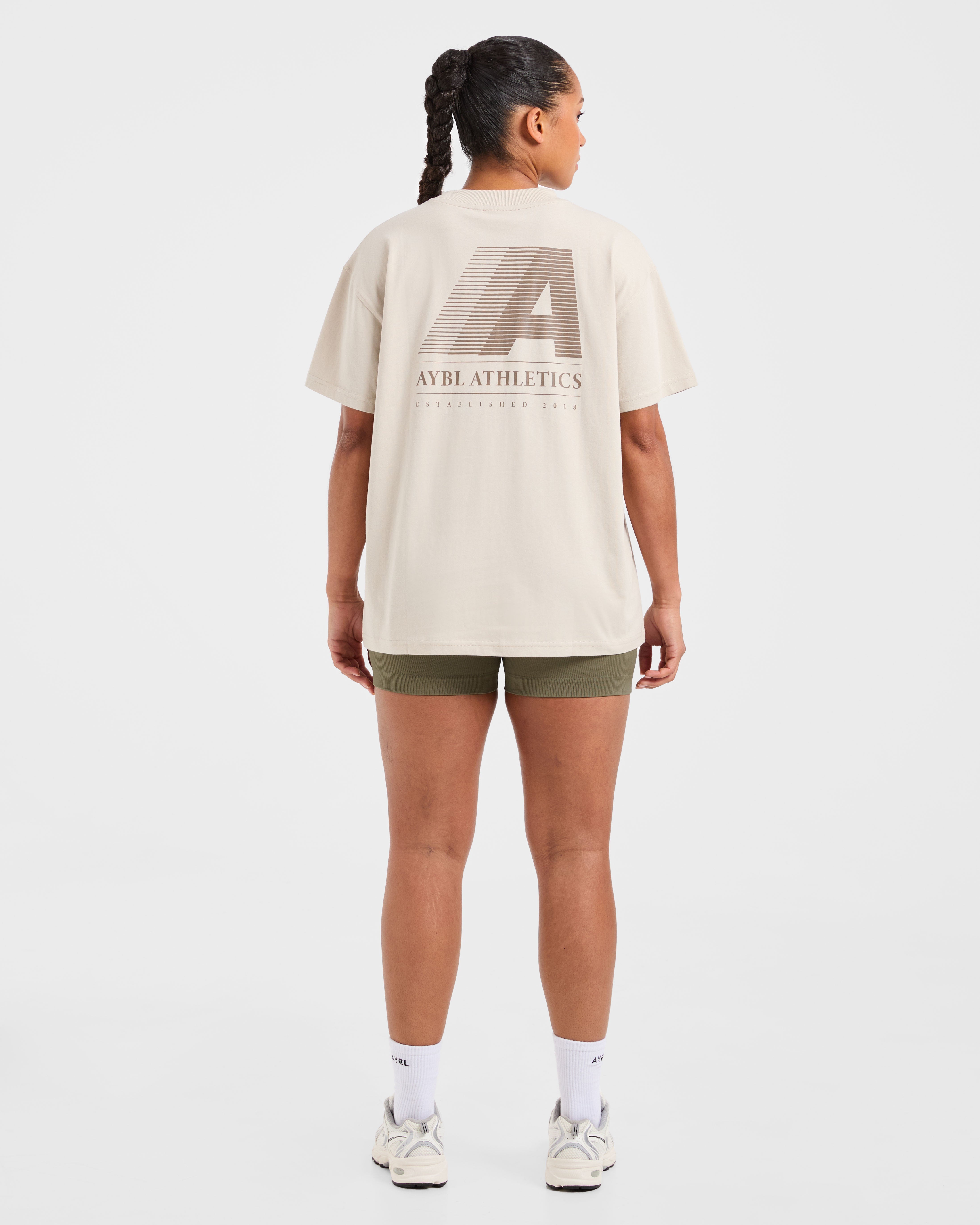 Retro Athletics Oversized T Shirt - Zand