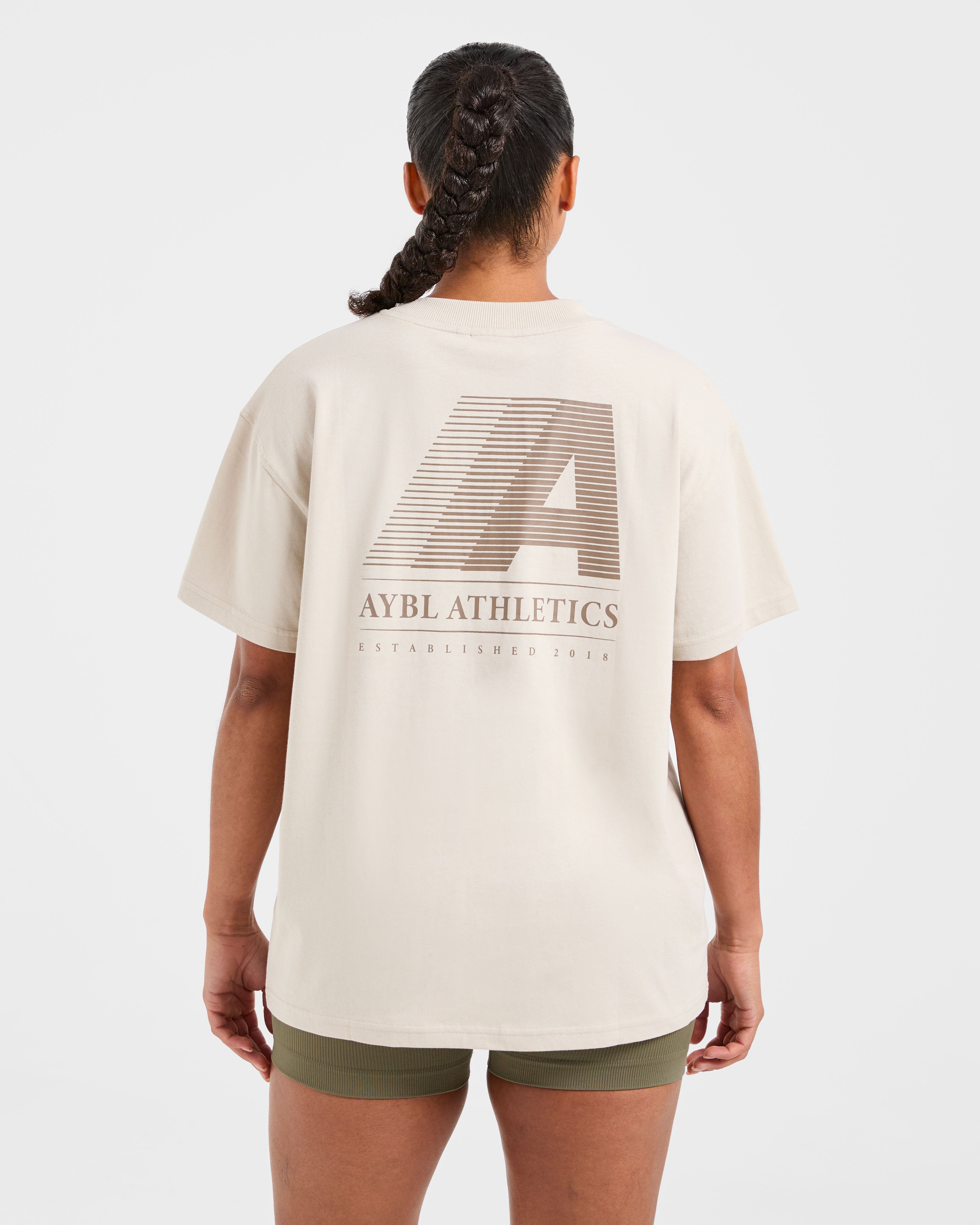 Retro Athletics Oversized T Shirt - Zand