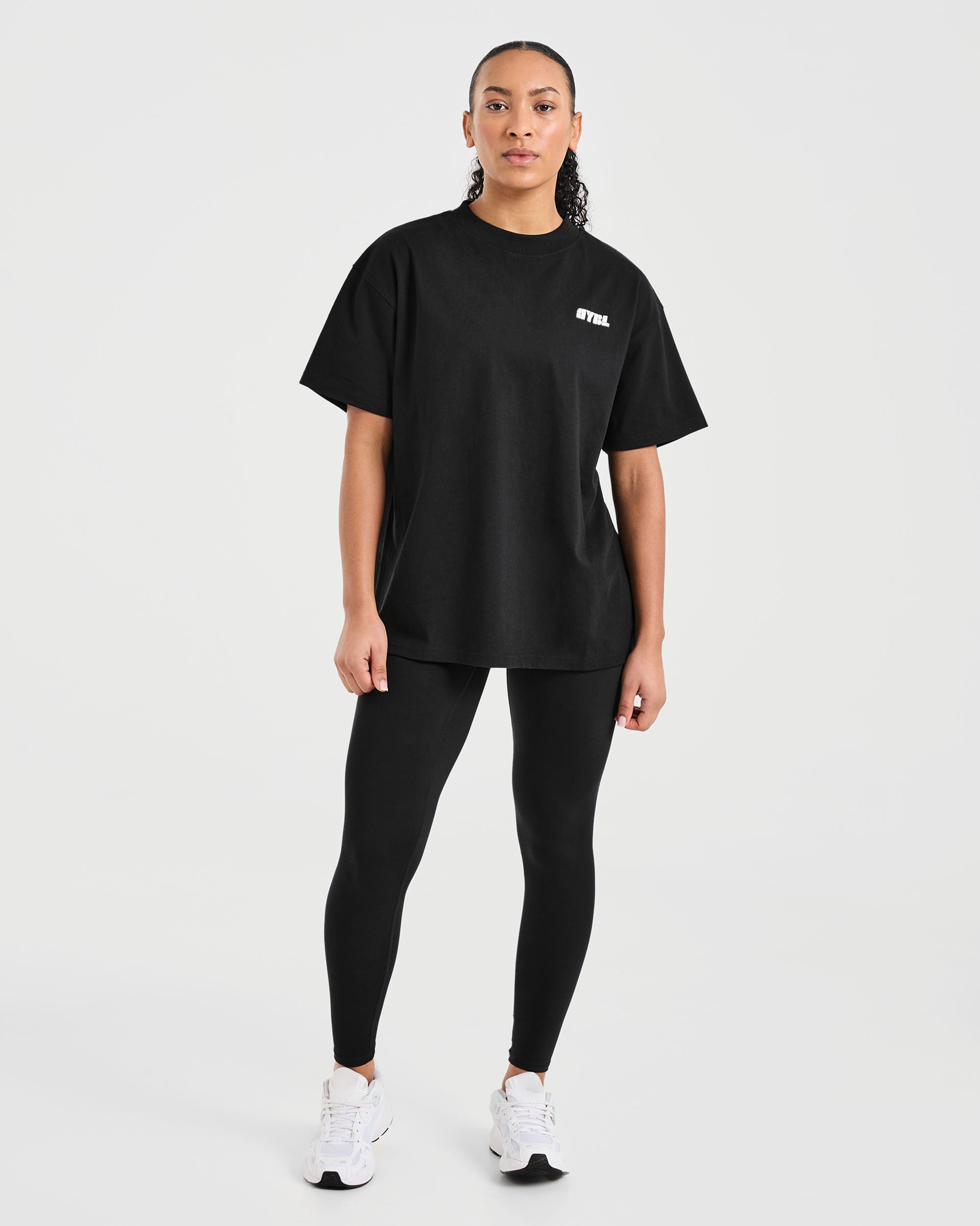 Athletics Retro Oversized T Shirt - Zwart
