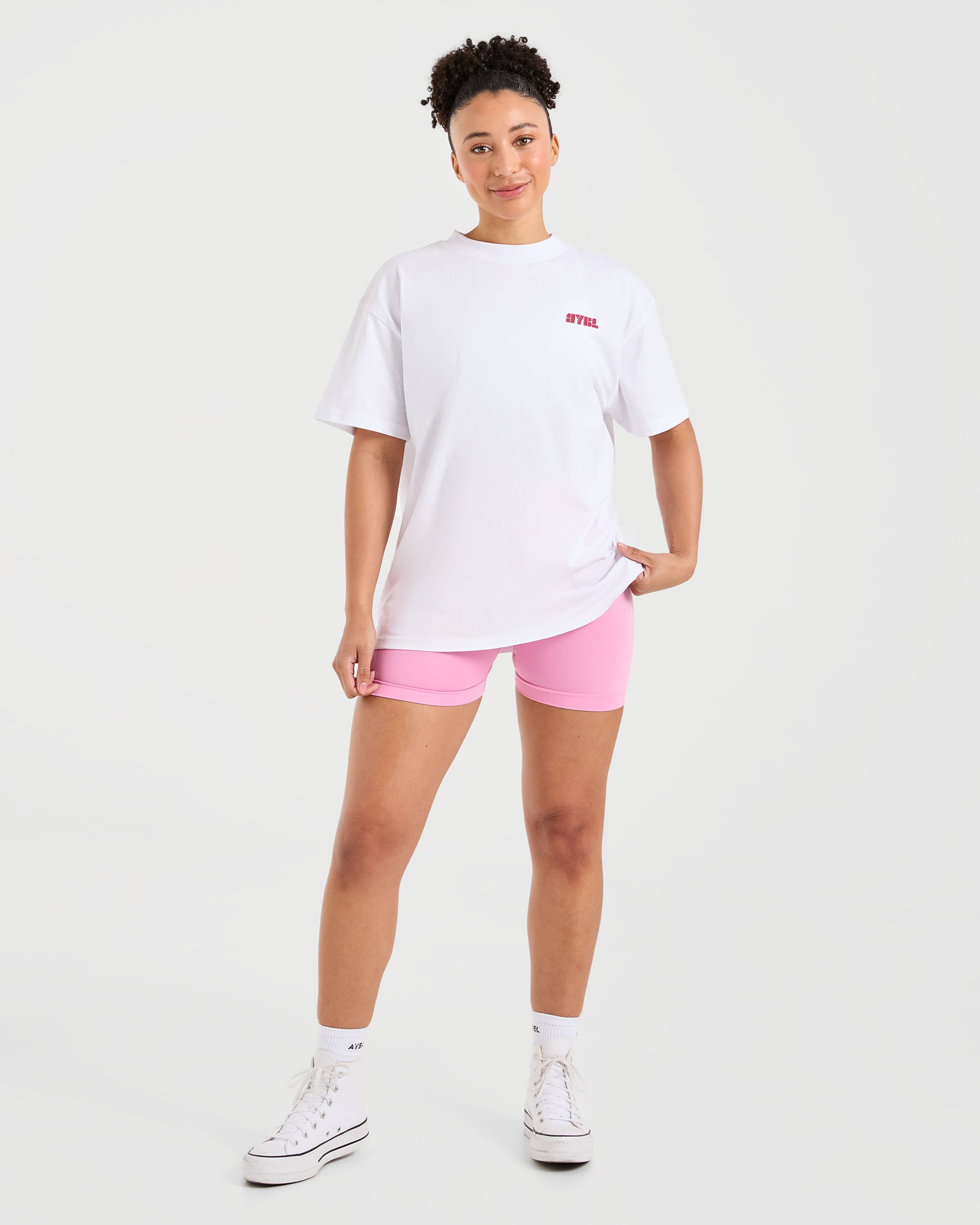 Athletics Retro Oversized T Shirt - Wit